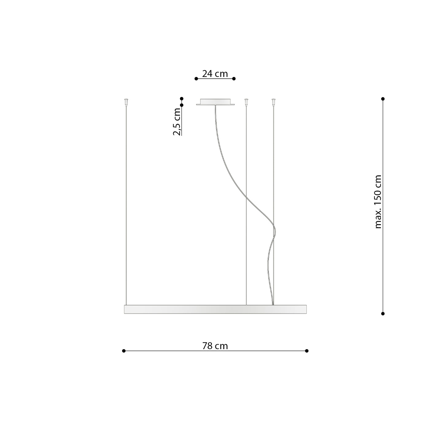 Żyrandol Rio LED 78 cm beżowy 3000K