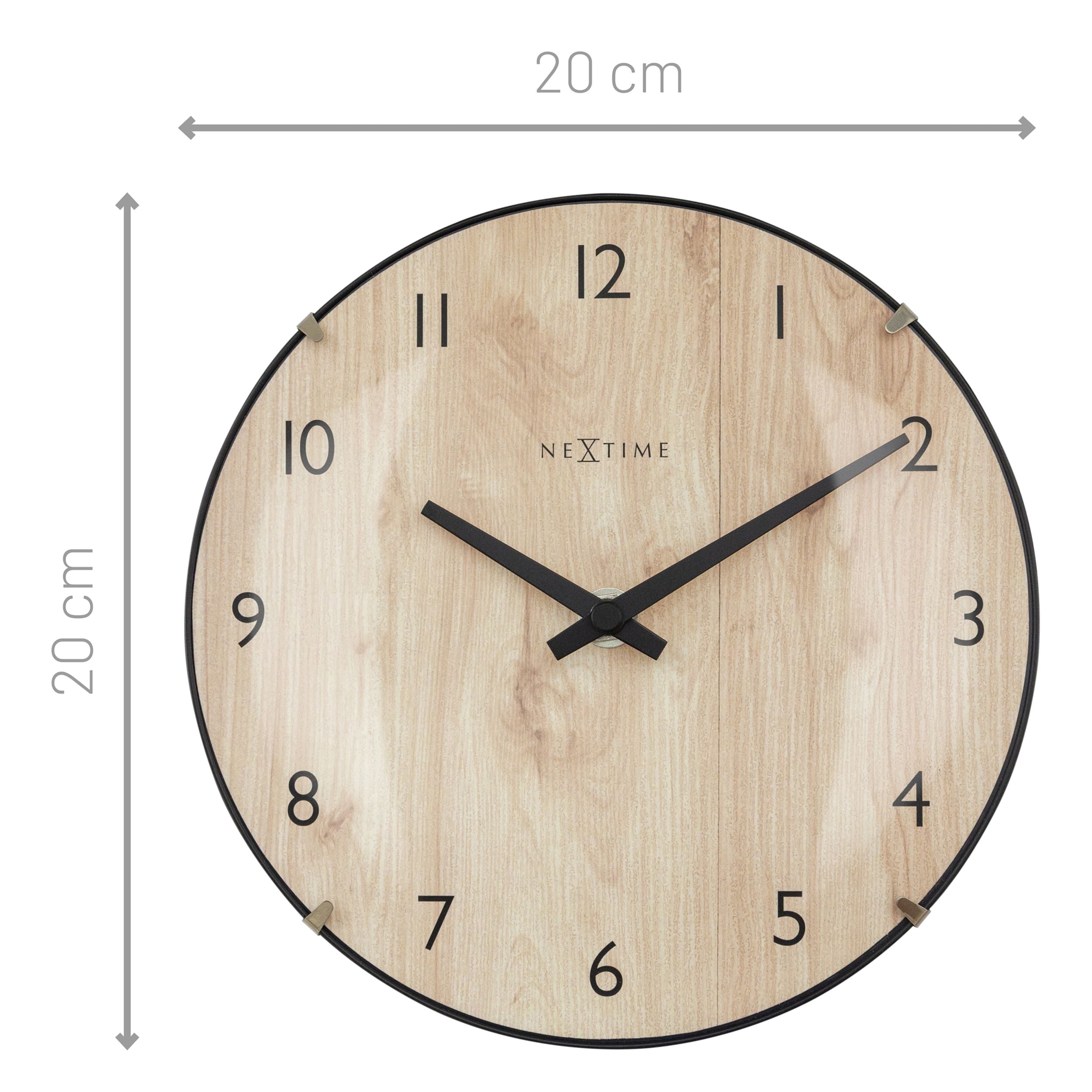 Zegar ścienny Edge Wood 20 cm jasnobrązowy