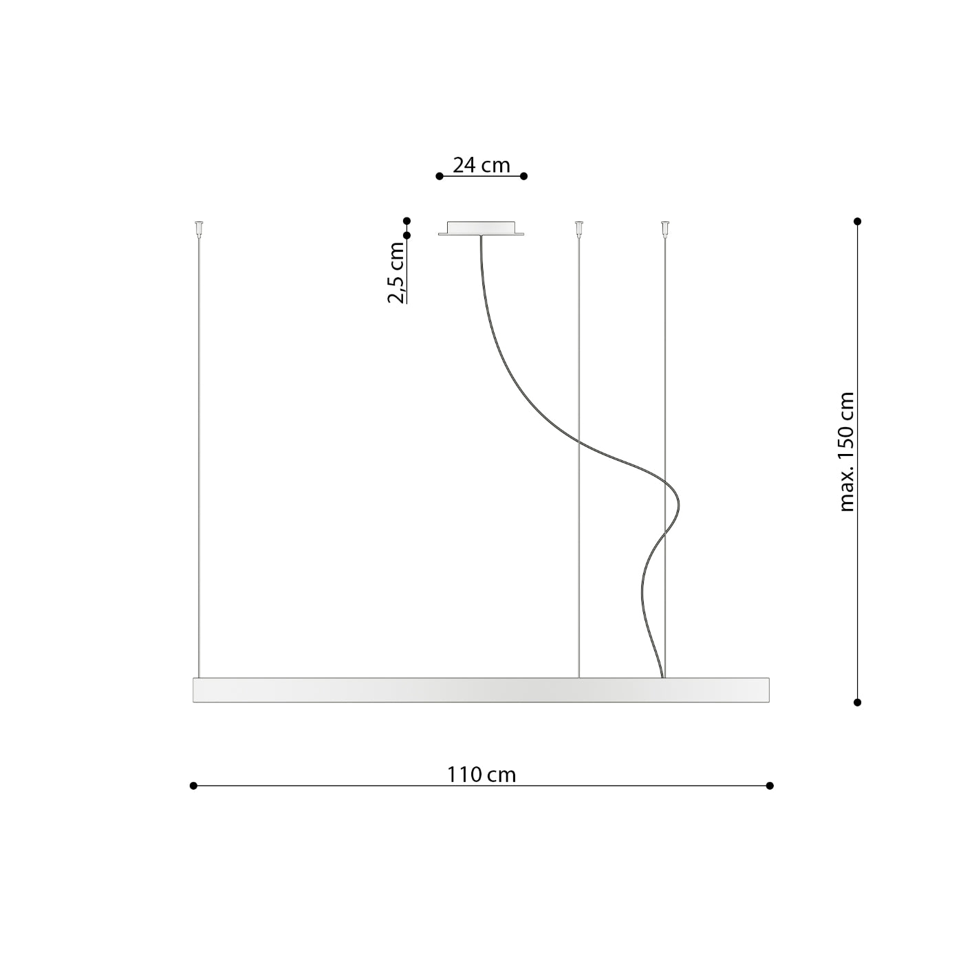 Żyrandol Rio LED 110 cm beżowy 3000K