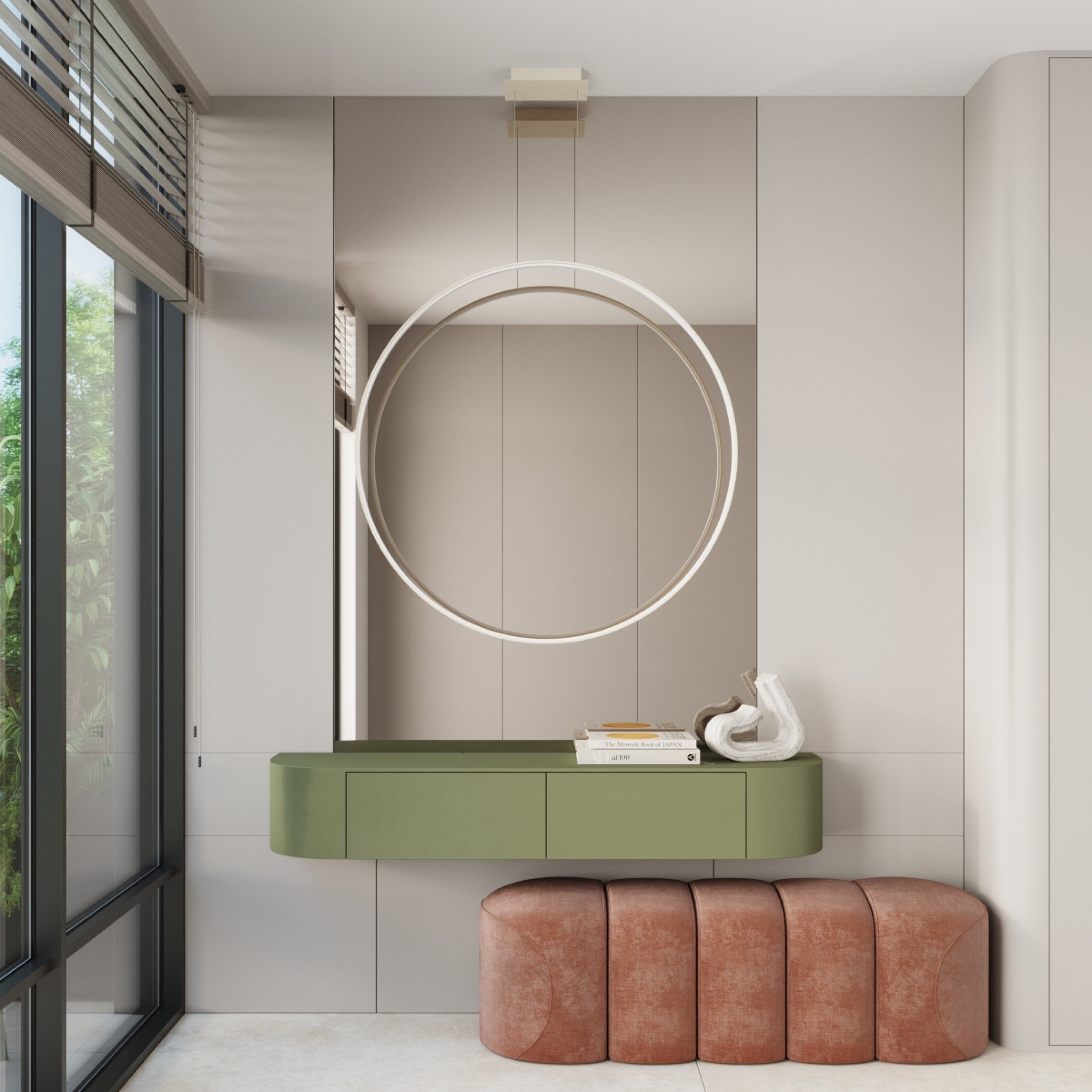 Lampa wisząca Rio 55 cm beżowa LED barwa neutralna