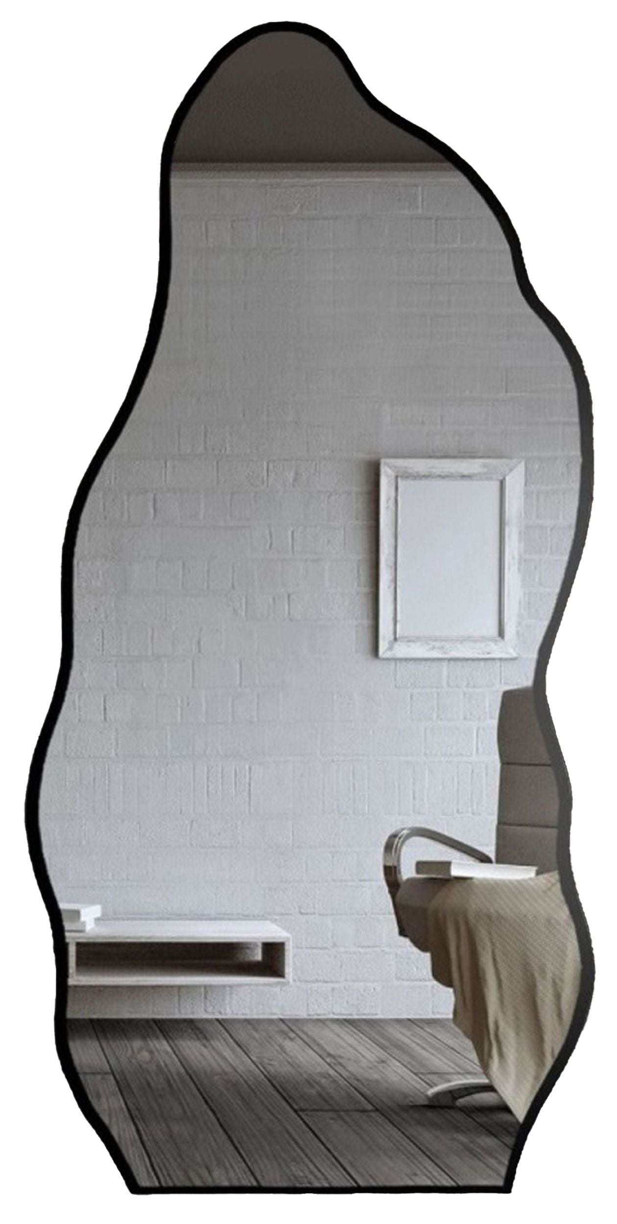 Lustro ścienne Auro 174x80 cm w czarnej ramie