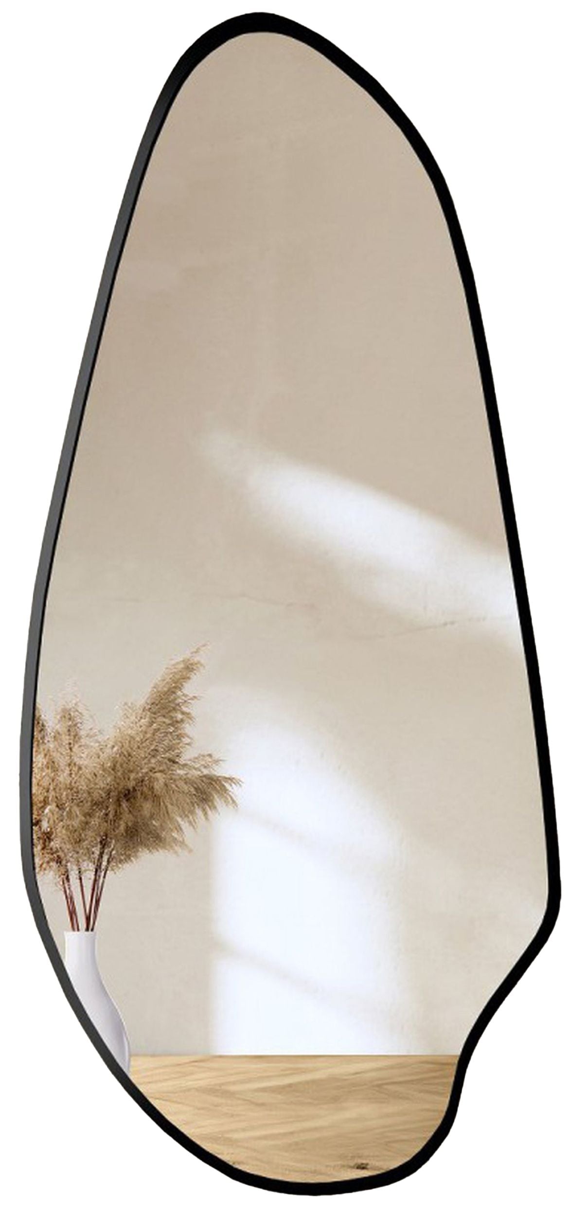 Lustro ścienne Jaspis 150x68 cm w czarnej ramie