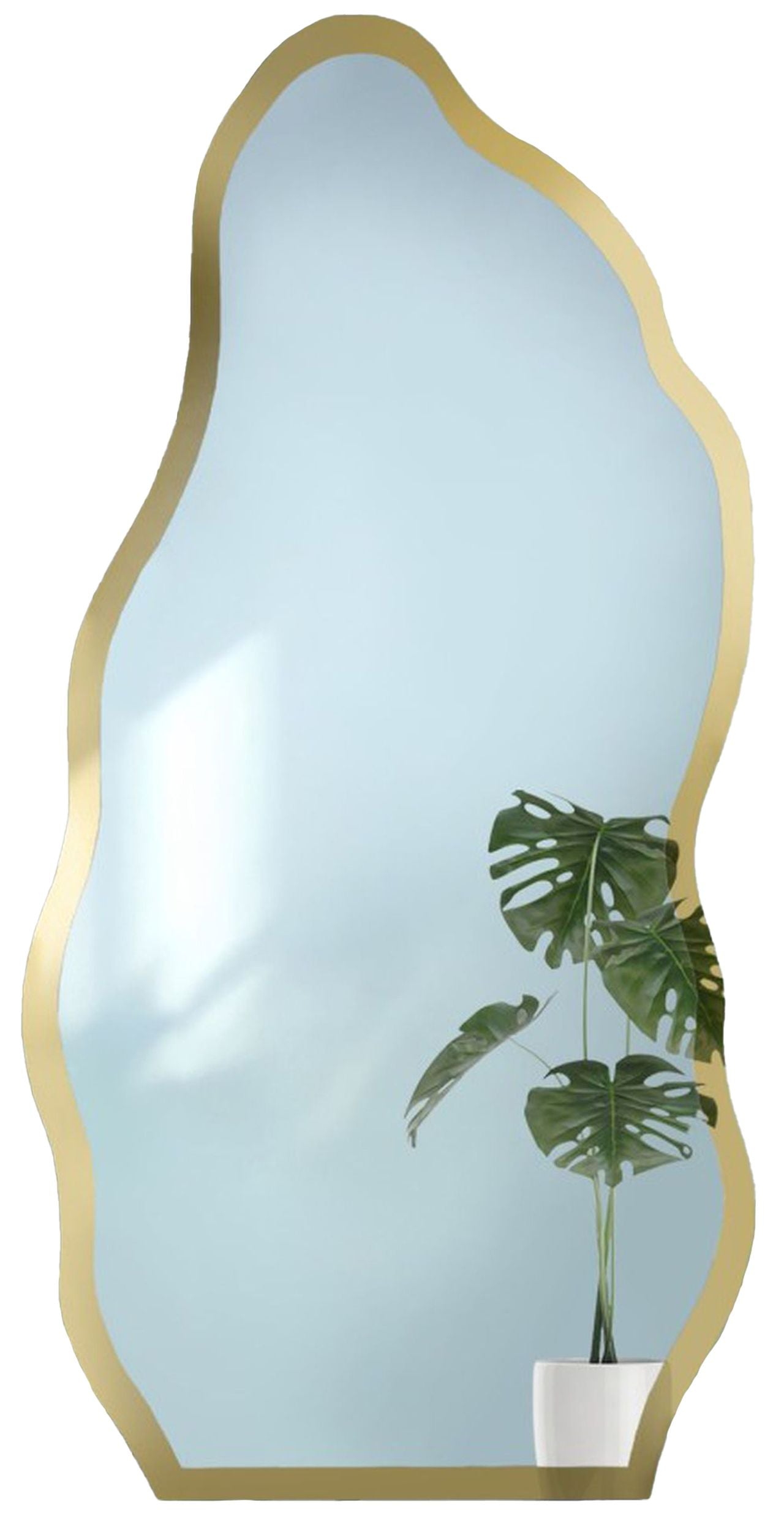 Lustro ścienne Auro 195x90 cm w ramie złoty połysk