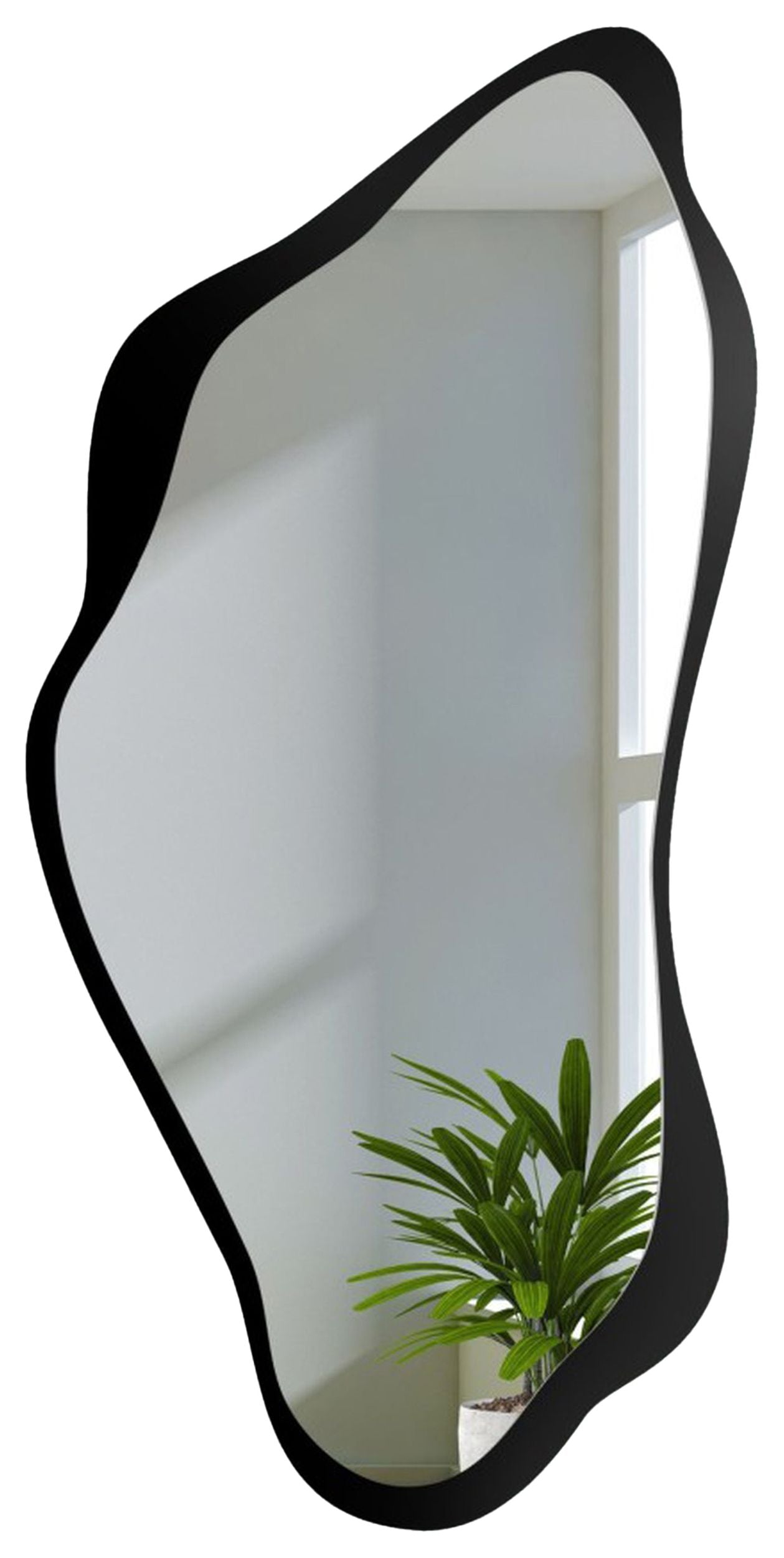 Lustro ścienne Piena 160x80 cm w czarnej ramie pionowe