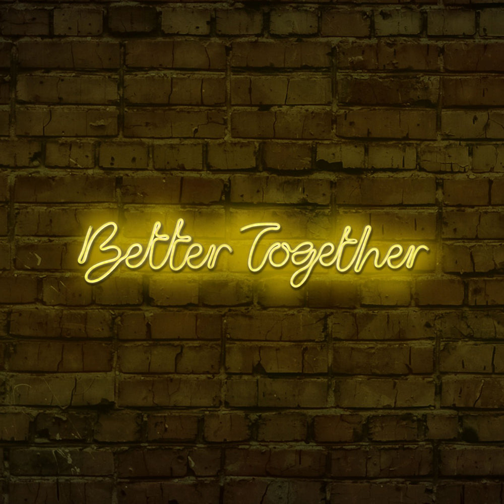 Neon na ścianę Letely z napisem Better Together żółty
