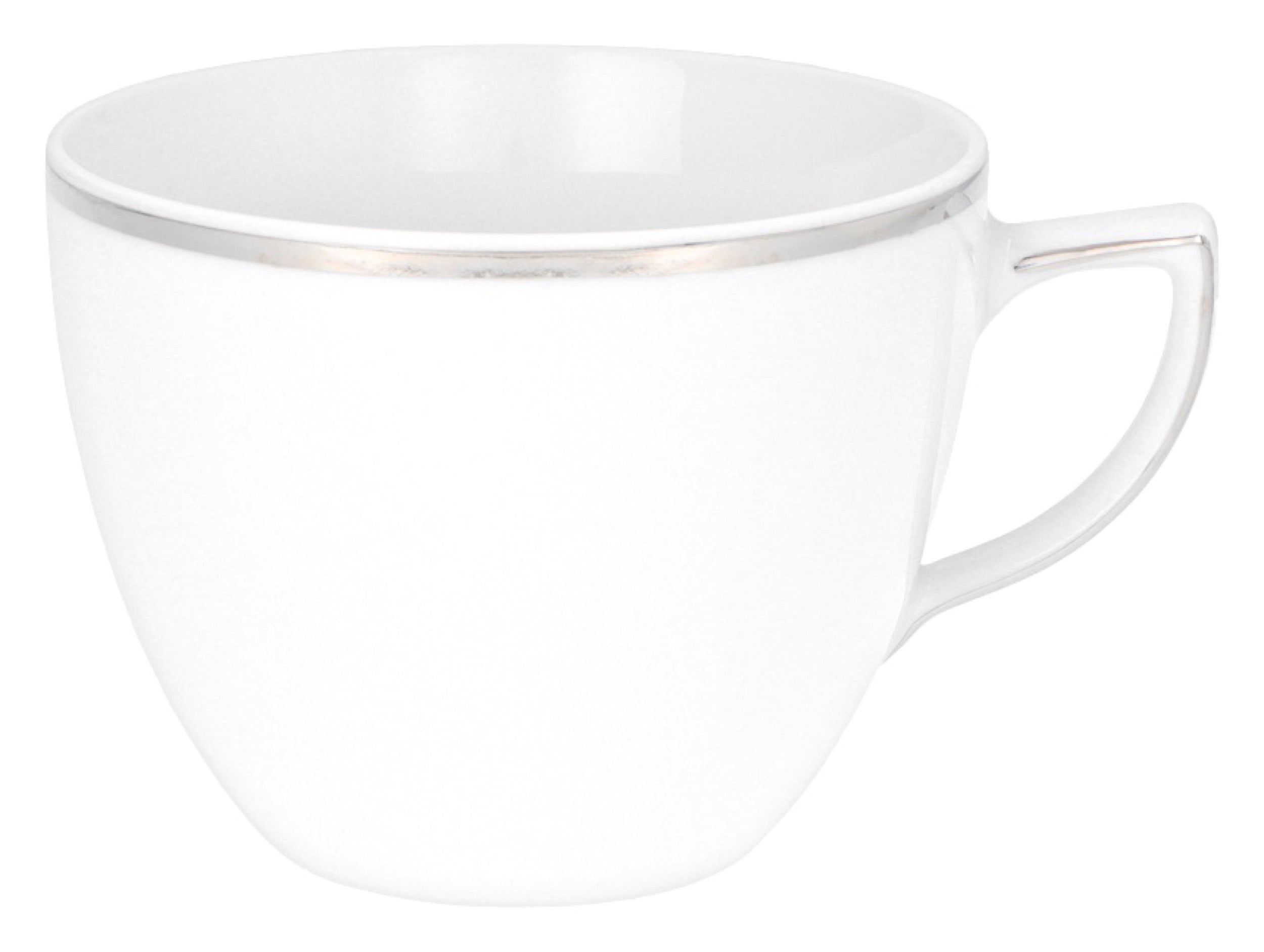Zestaw 6 filiżanek porcelanowych City biało-srebrne