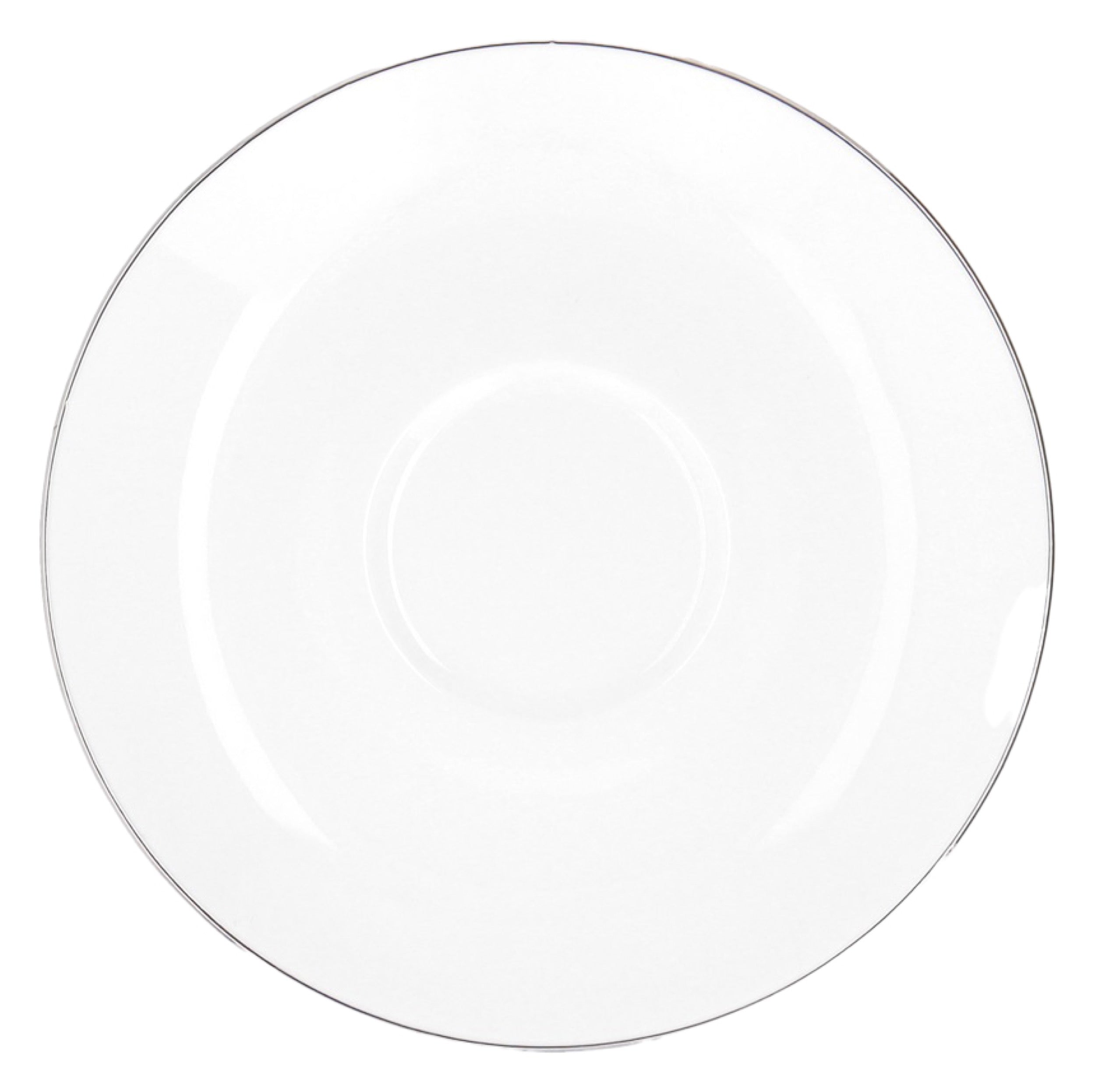 Zestaw 6 filiżanek porcelanowych City biało-srebrne
