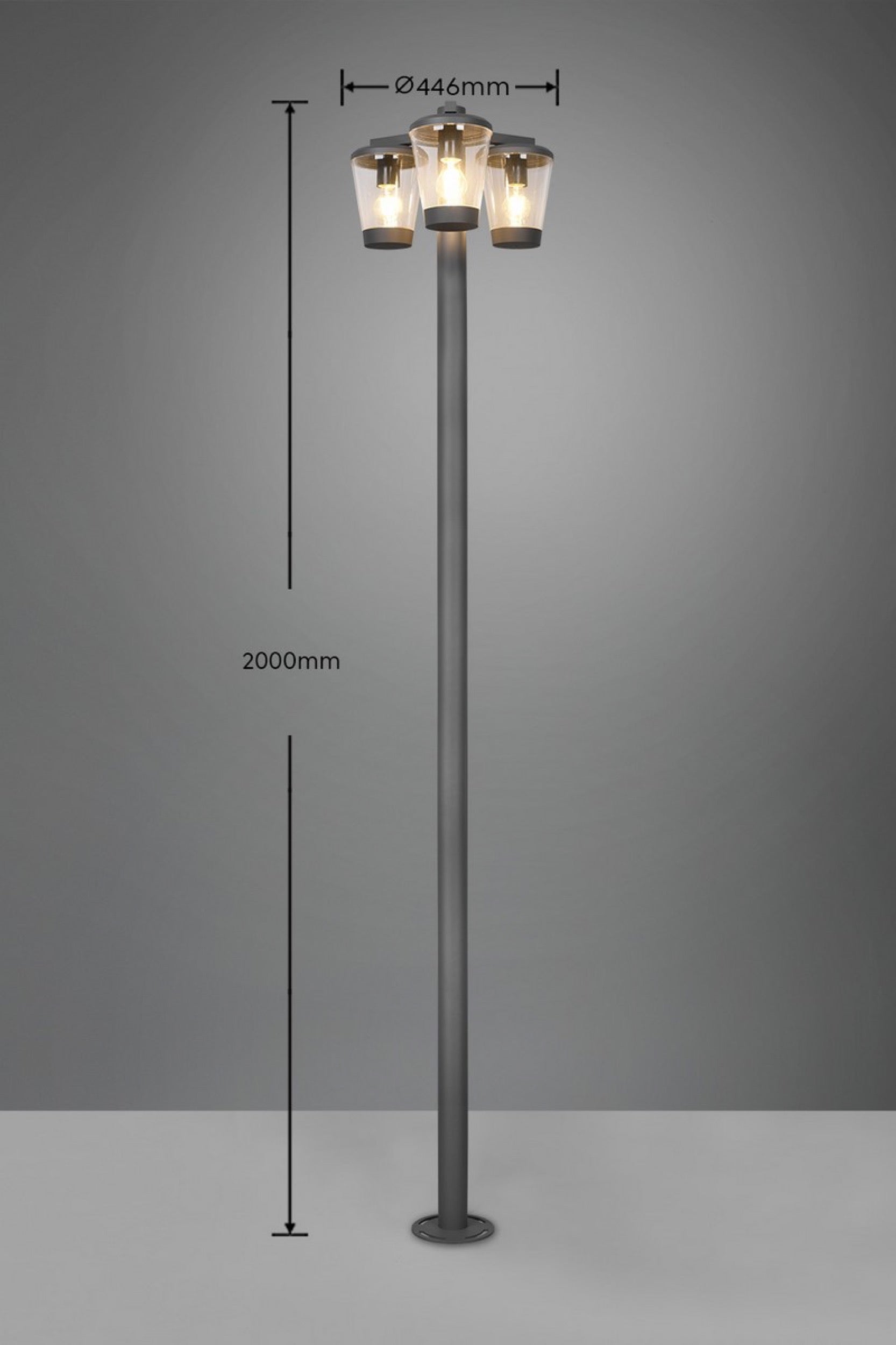 Lampa ogrodowa Cavado 220 cm antracytowa