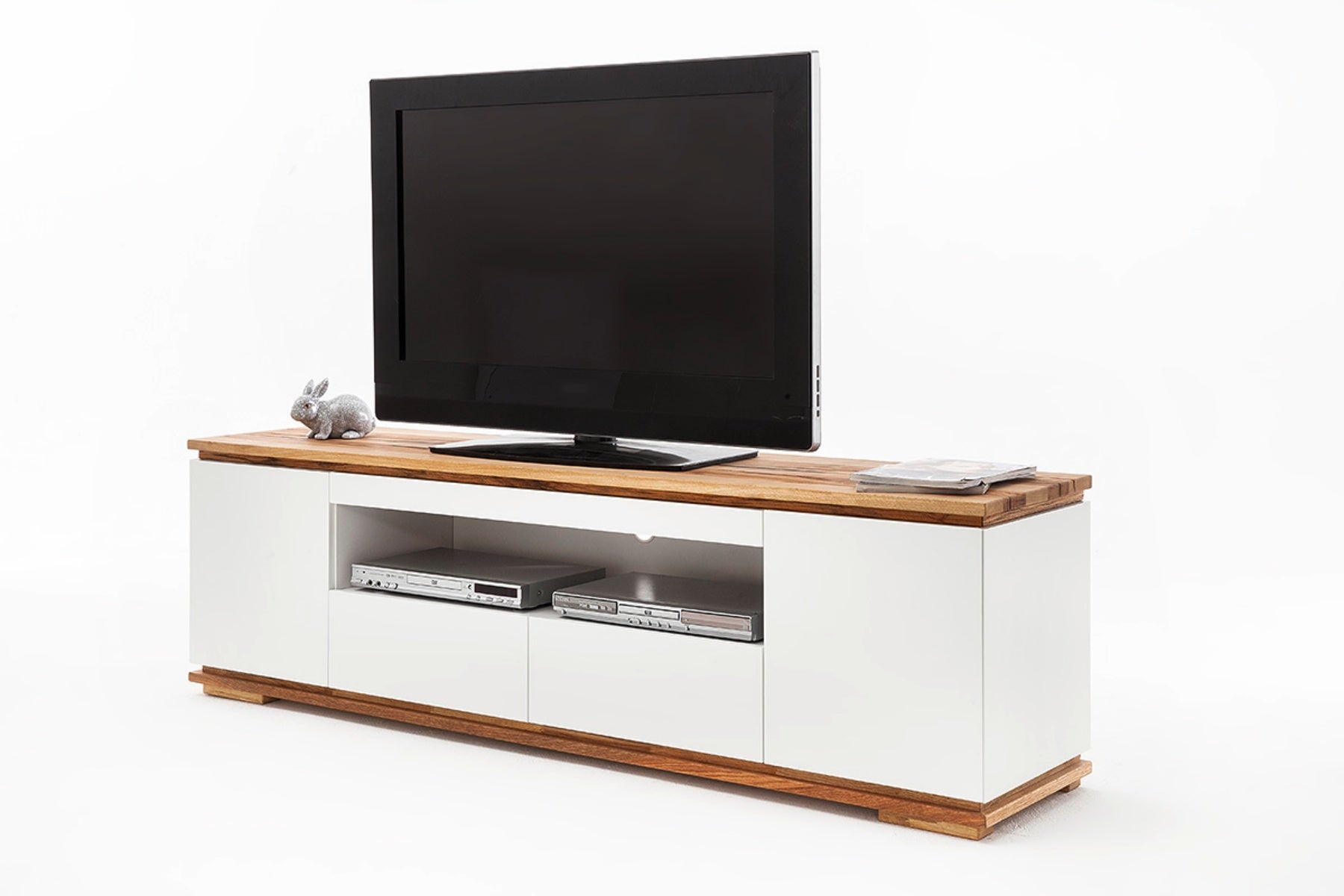 Szafka RTV Bridder 202 cm biały mat/dąb