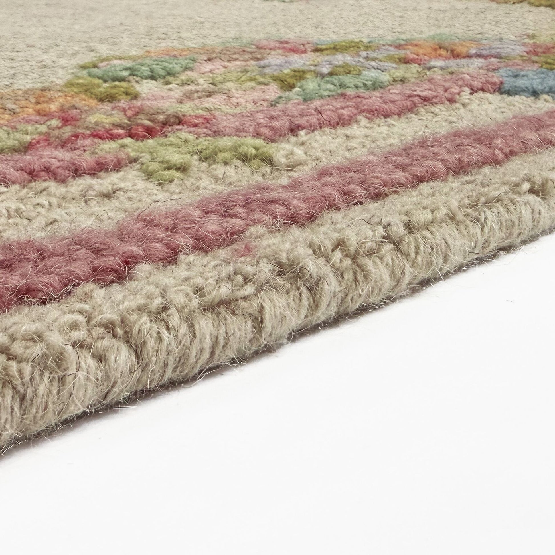 Dywan wełniany ręcznie wykonany Elise Floral 160x230 cm wielokolorowy - materiał tkanina