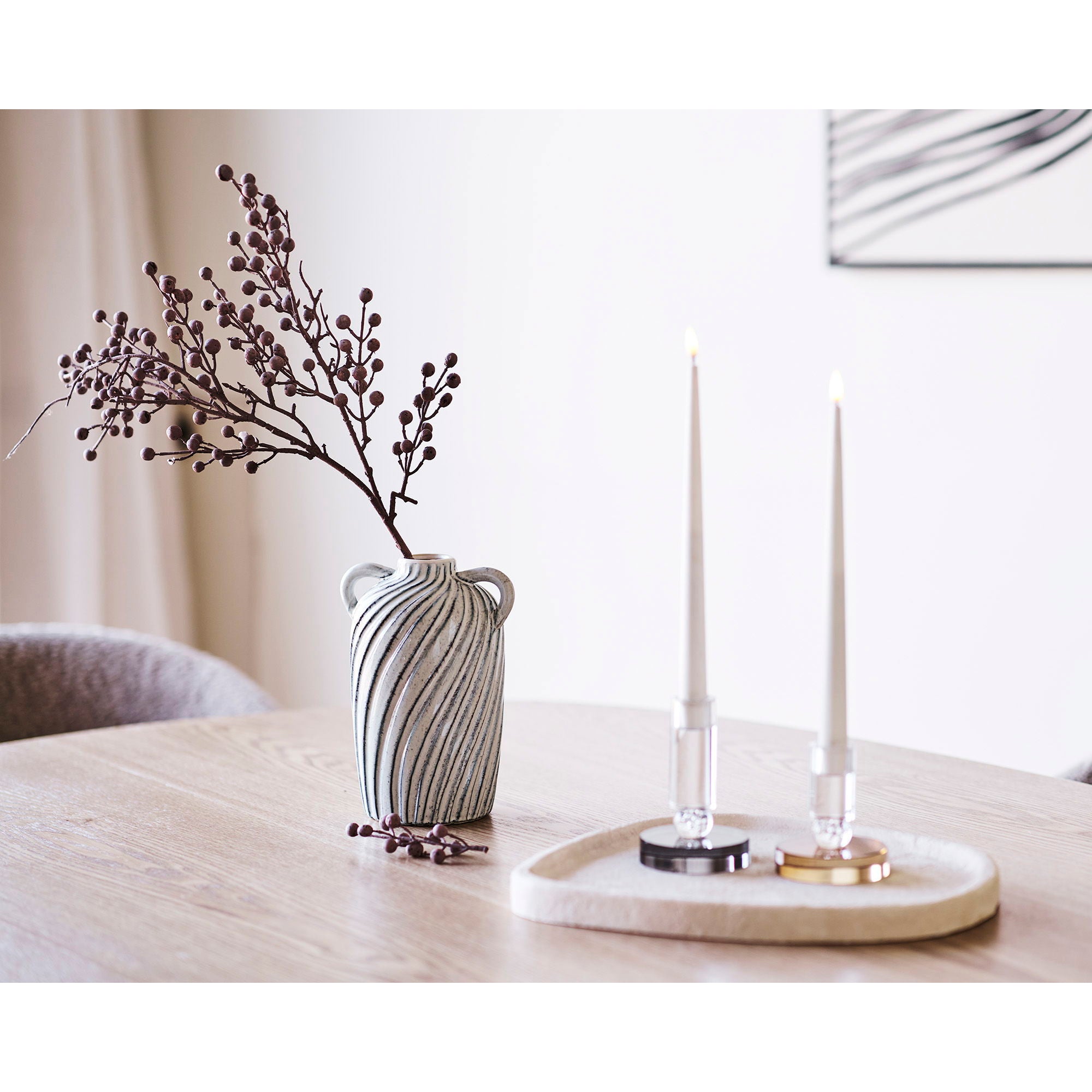 Wazon ceramiczny Lamital 22 cm biało-niebieski