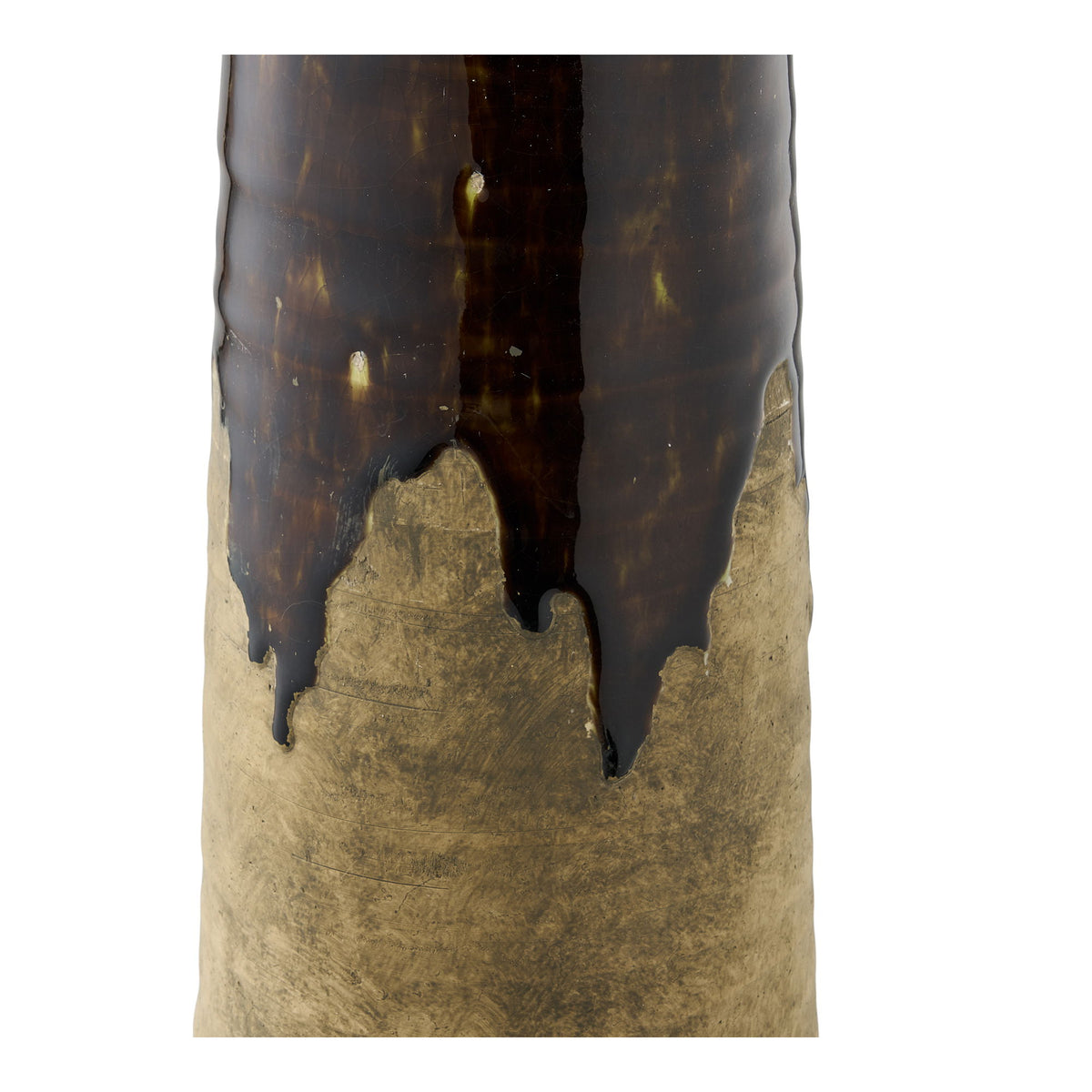 Wazon ceramiczny Koves ø12,5x48 cm brązowy - kształt stożek