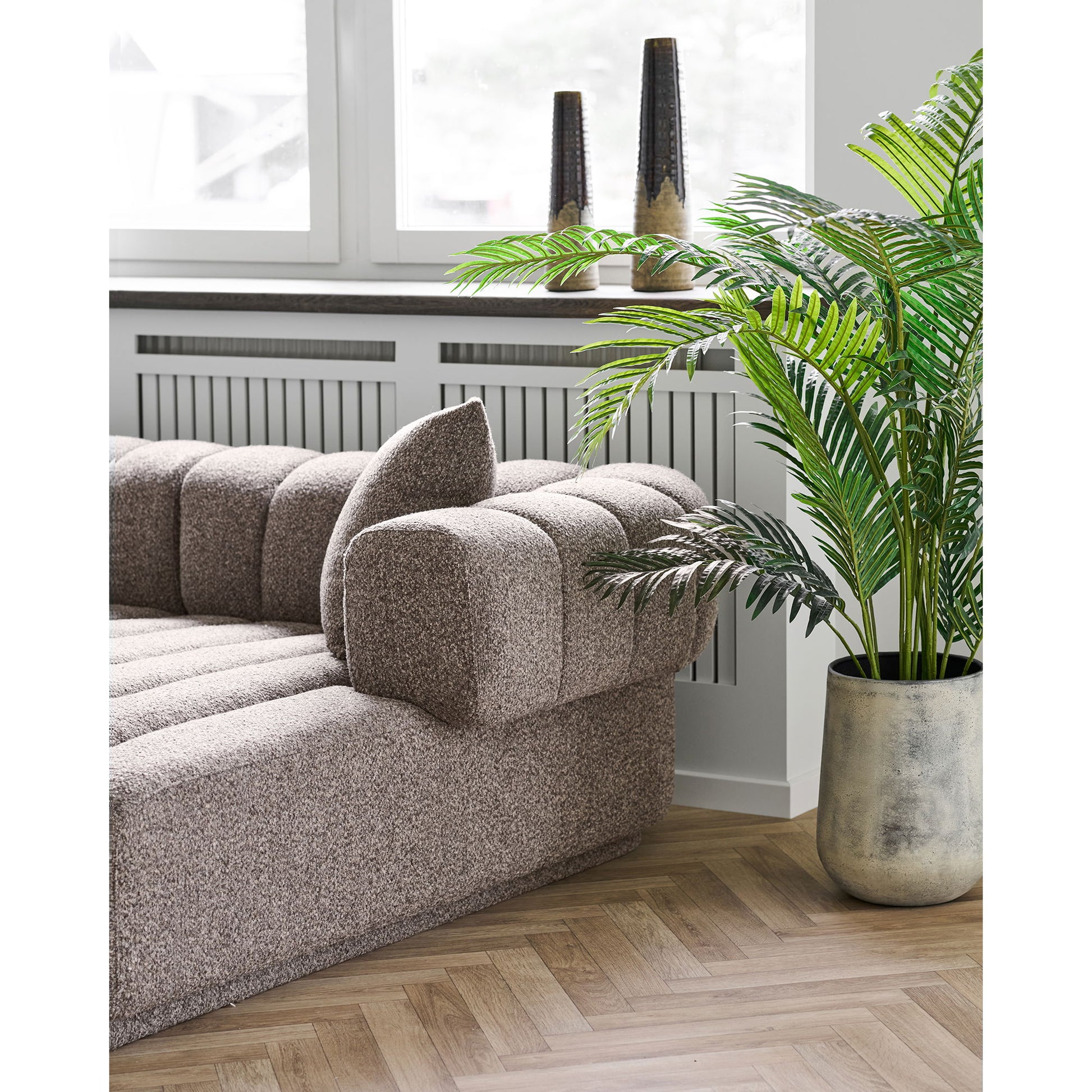 Wazon ceramiczny Koves ø12,5x48 cm brązowy - kolor ciemnobrązowy