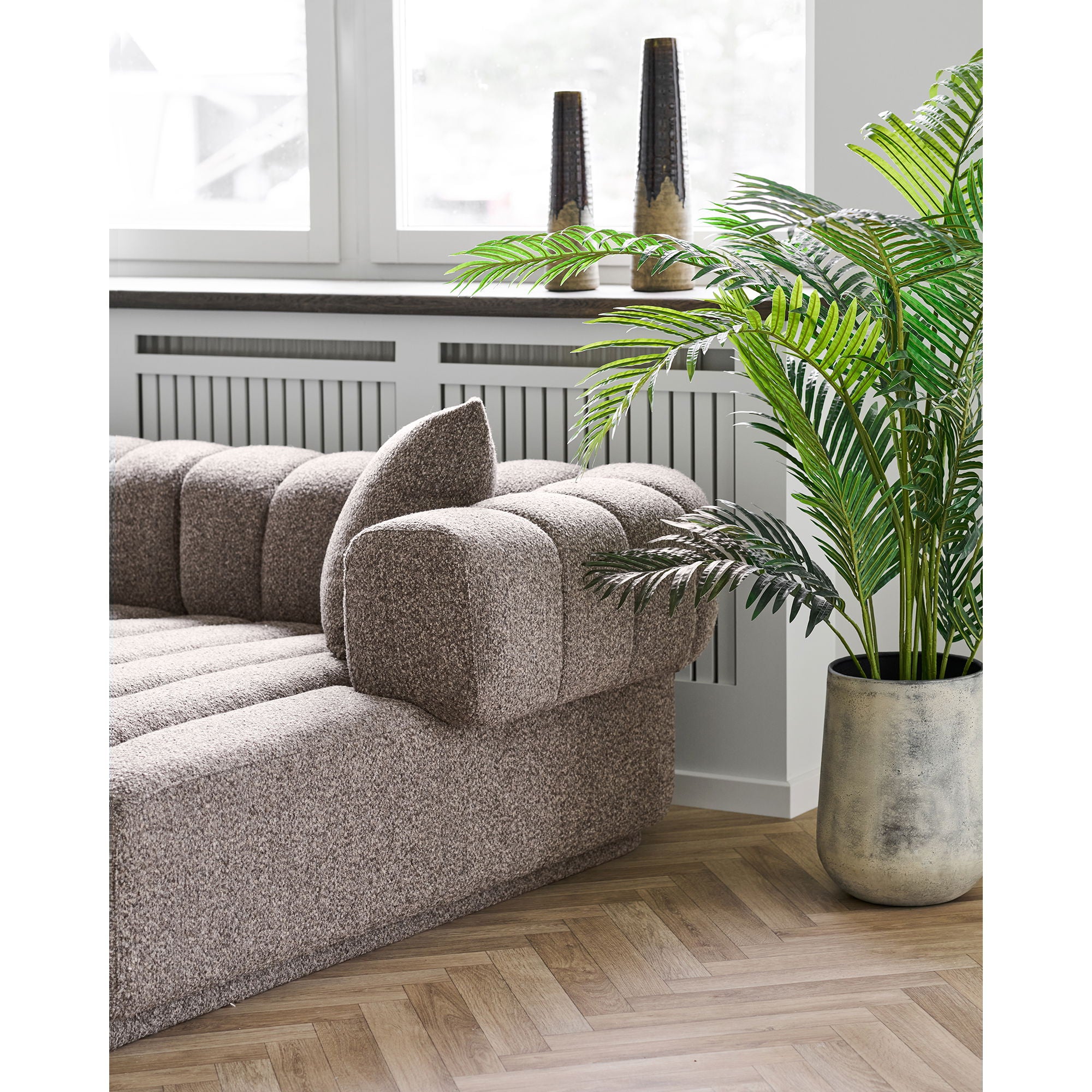 Wazon ceramiczny Koves ø12,5x48 cm brązowy - kolor ciemnobrązowy