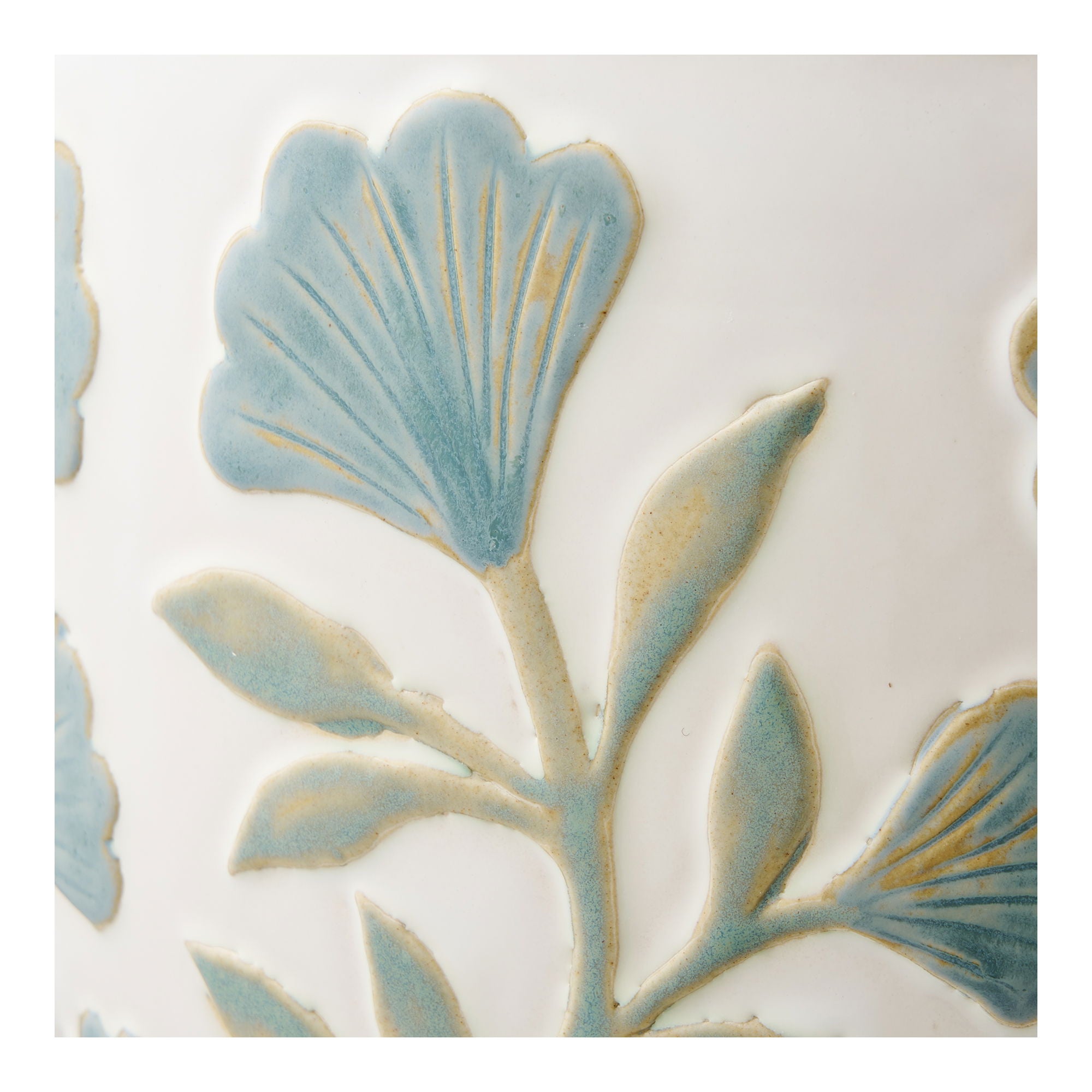 Doniczka ceramiczna o kwiecistym wzorze Florisas ø22,5x17,5 cm biało-zielona