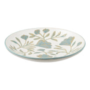 Taca ceramiczna o kwiecistym wzorze Dulis ø35,5x5 cm biało-zielona