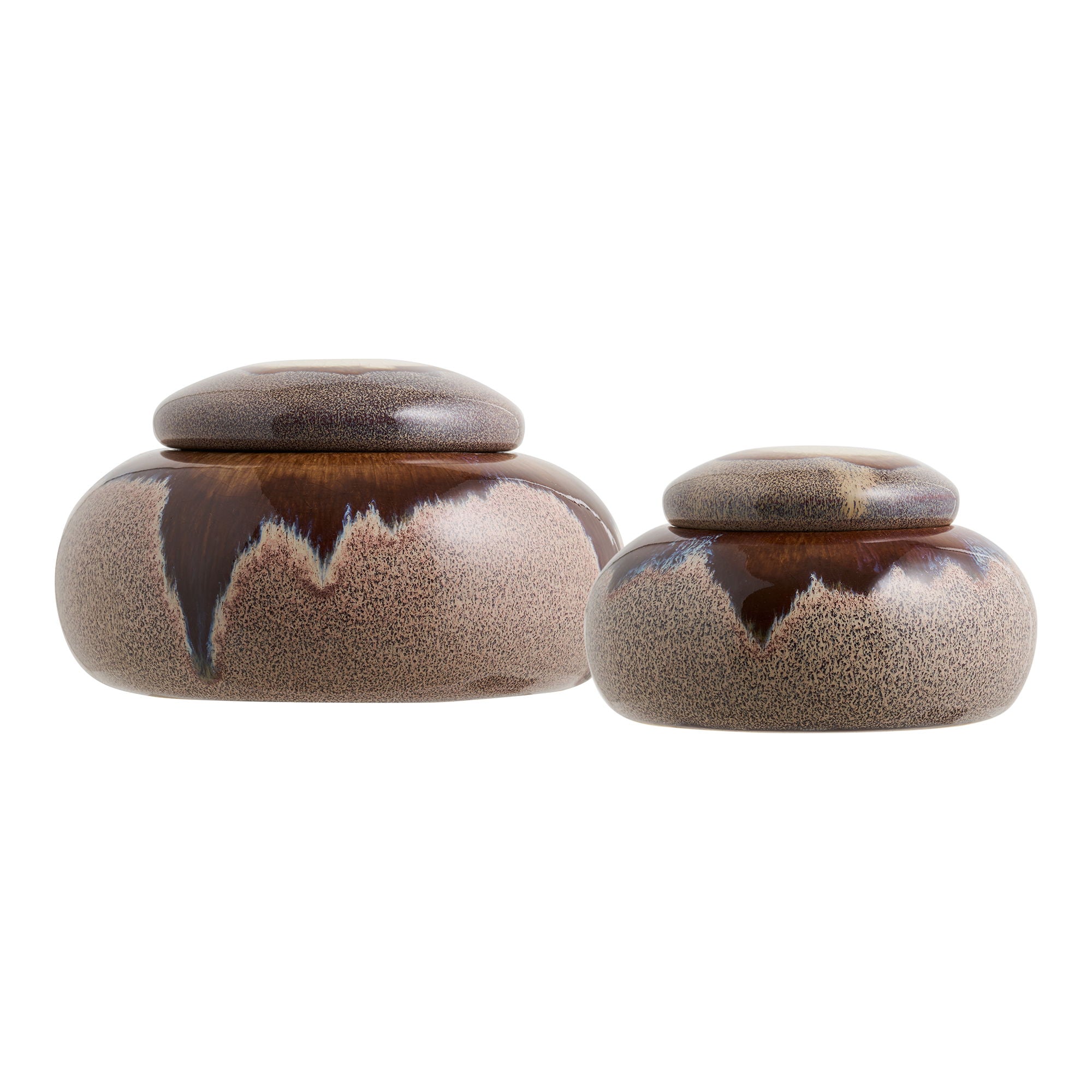Zestaw 2 słoików ceramicznych Chosish brązowy