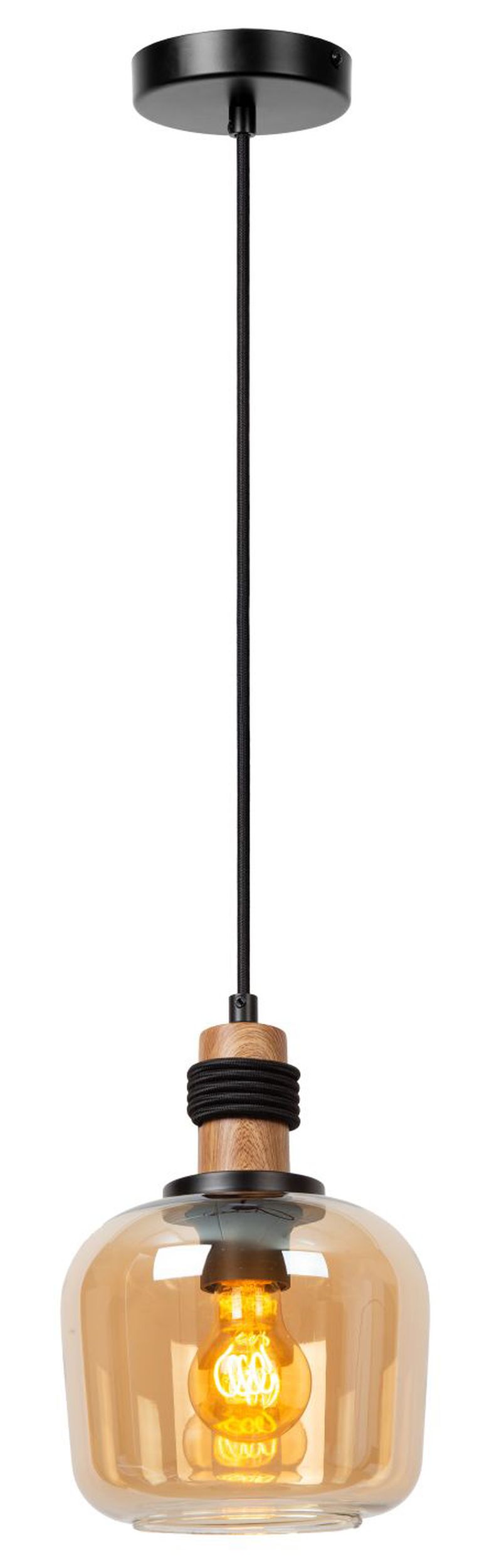 Lampa wisząca Ilona 18 cm czarno-brązowa