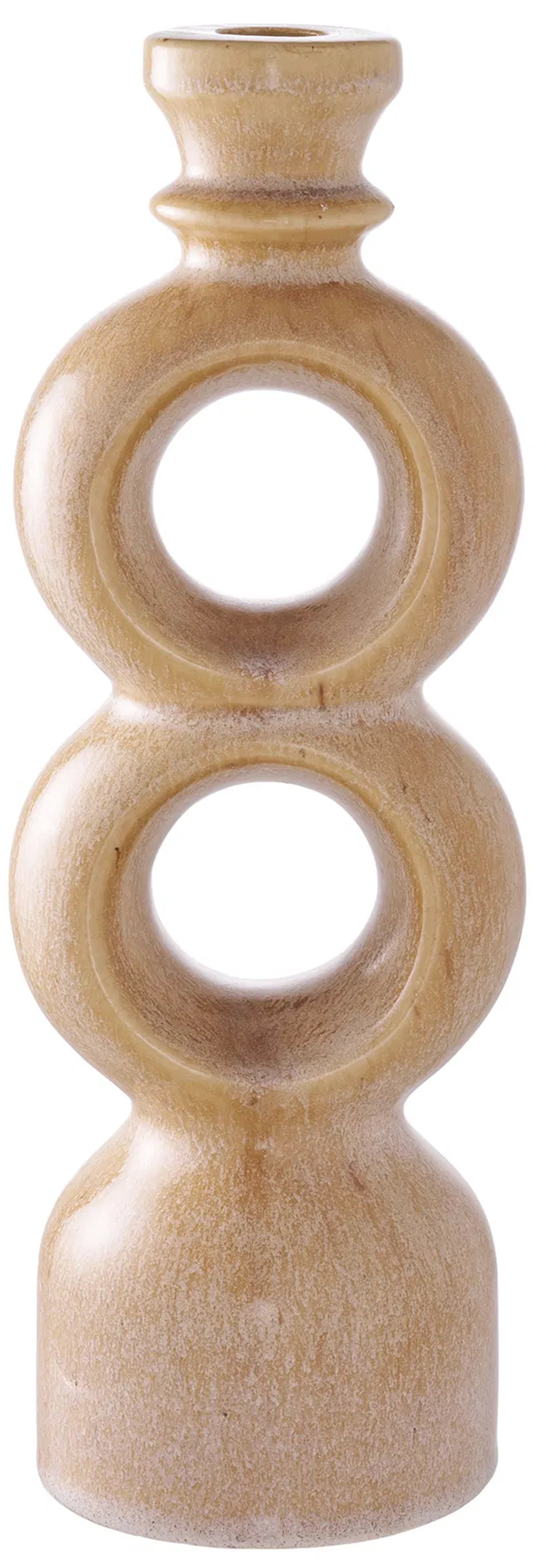 Świecznik Codeted ceramiczny 30,5 cm brązowy