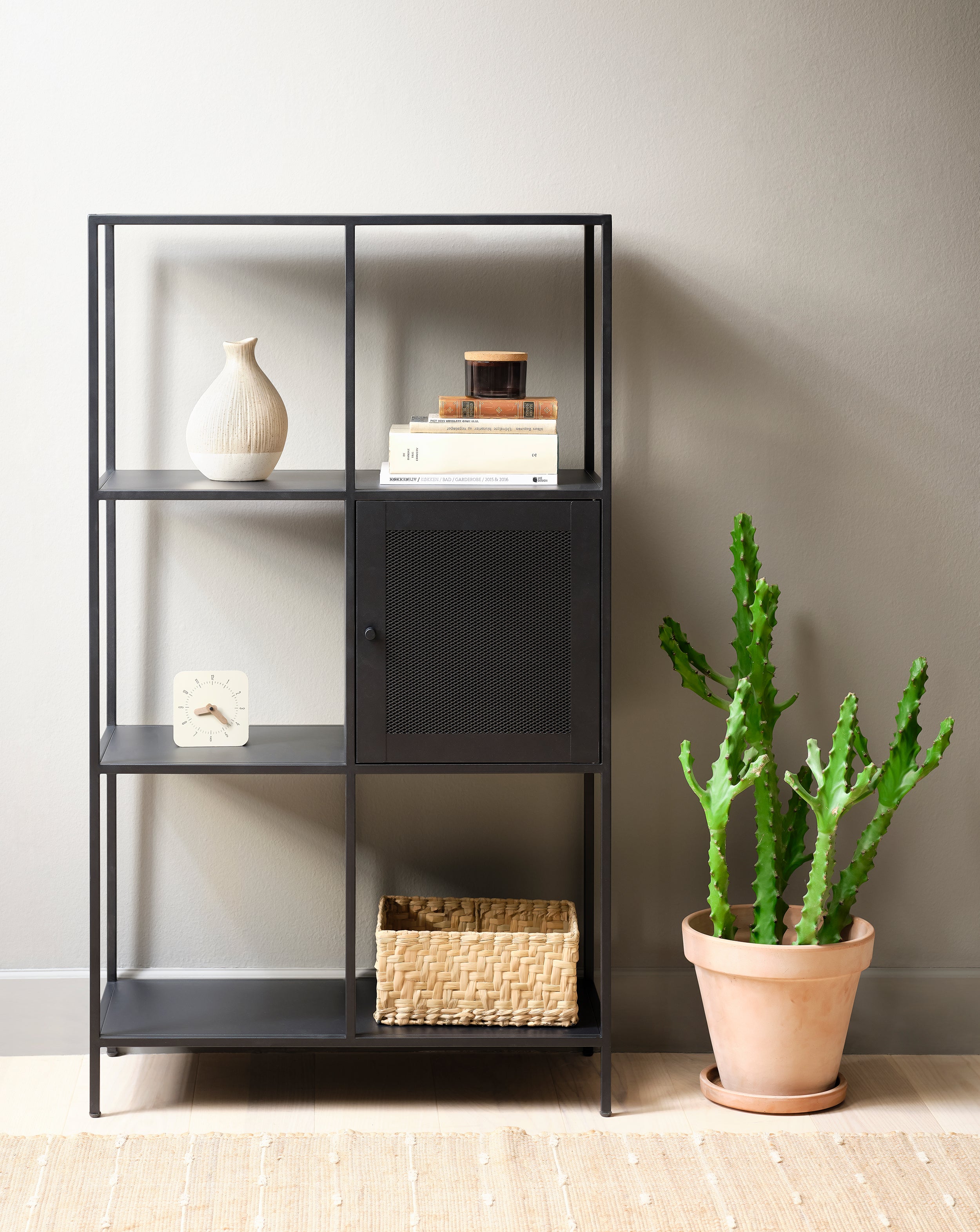 Regał metalowy Maurre 138 cm czarny - kolor czarny