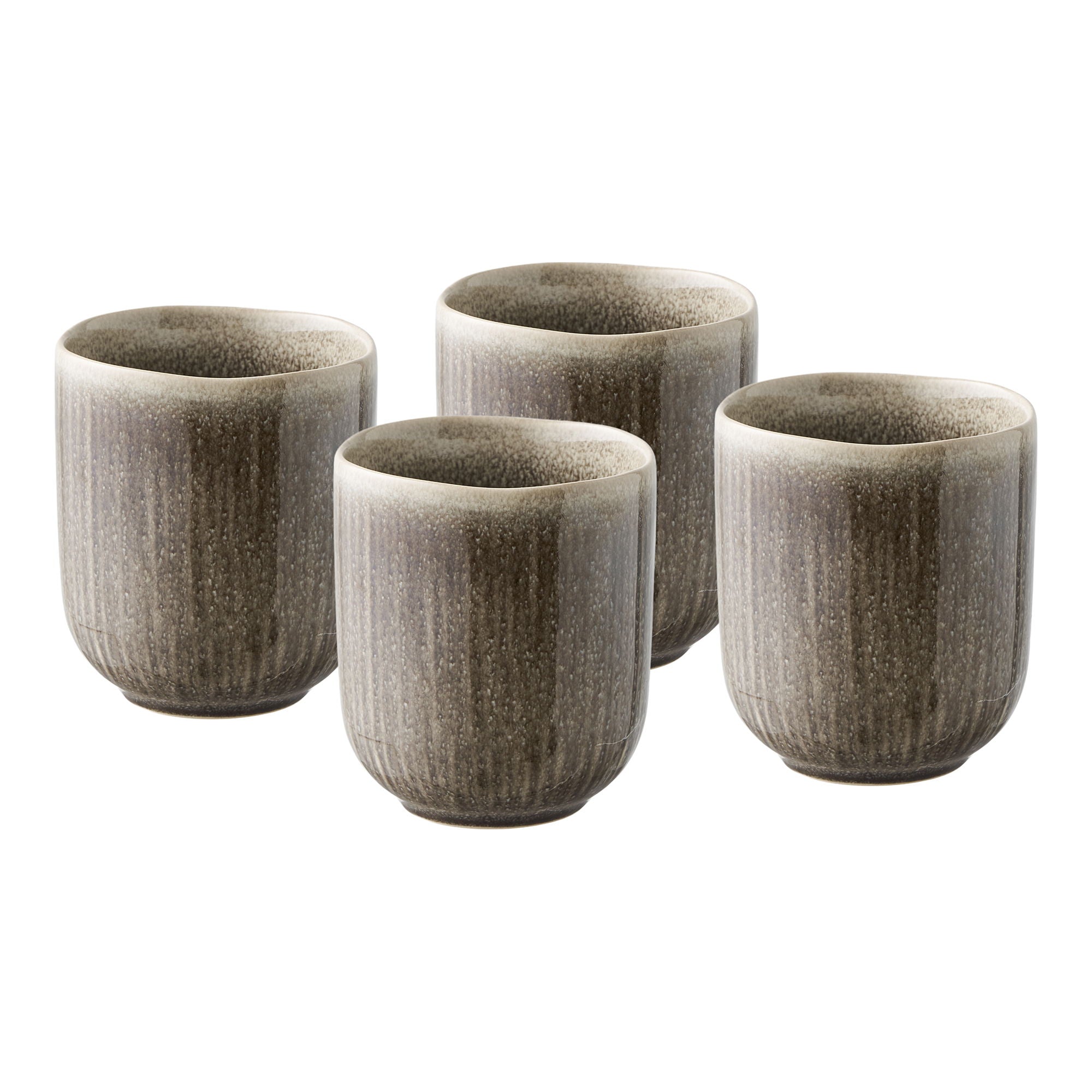 Zestaw 4 kubków Viola ø8x9,5 cm ceramiczne szare