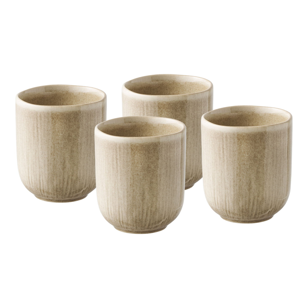 Zestaw Viola kubków ø8x9,5 cm ceramiczne beżowe - kształt owalny