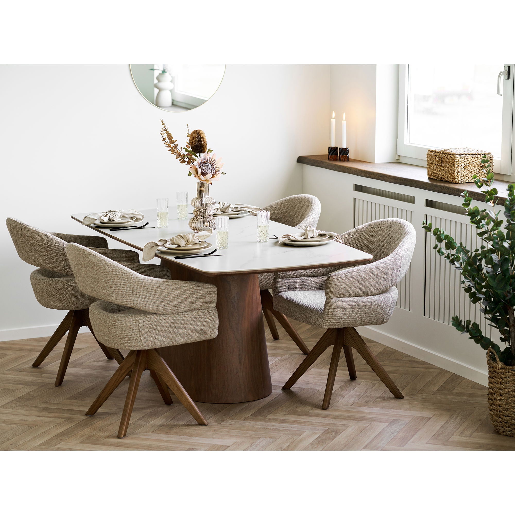 Zestaw 4 talerzy obiadowych Viola ø27 cm ceramiczne beżowe