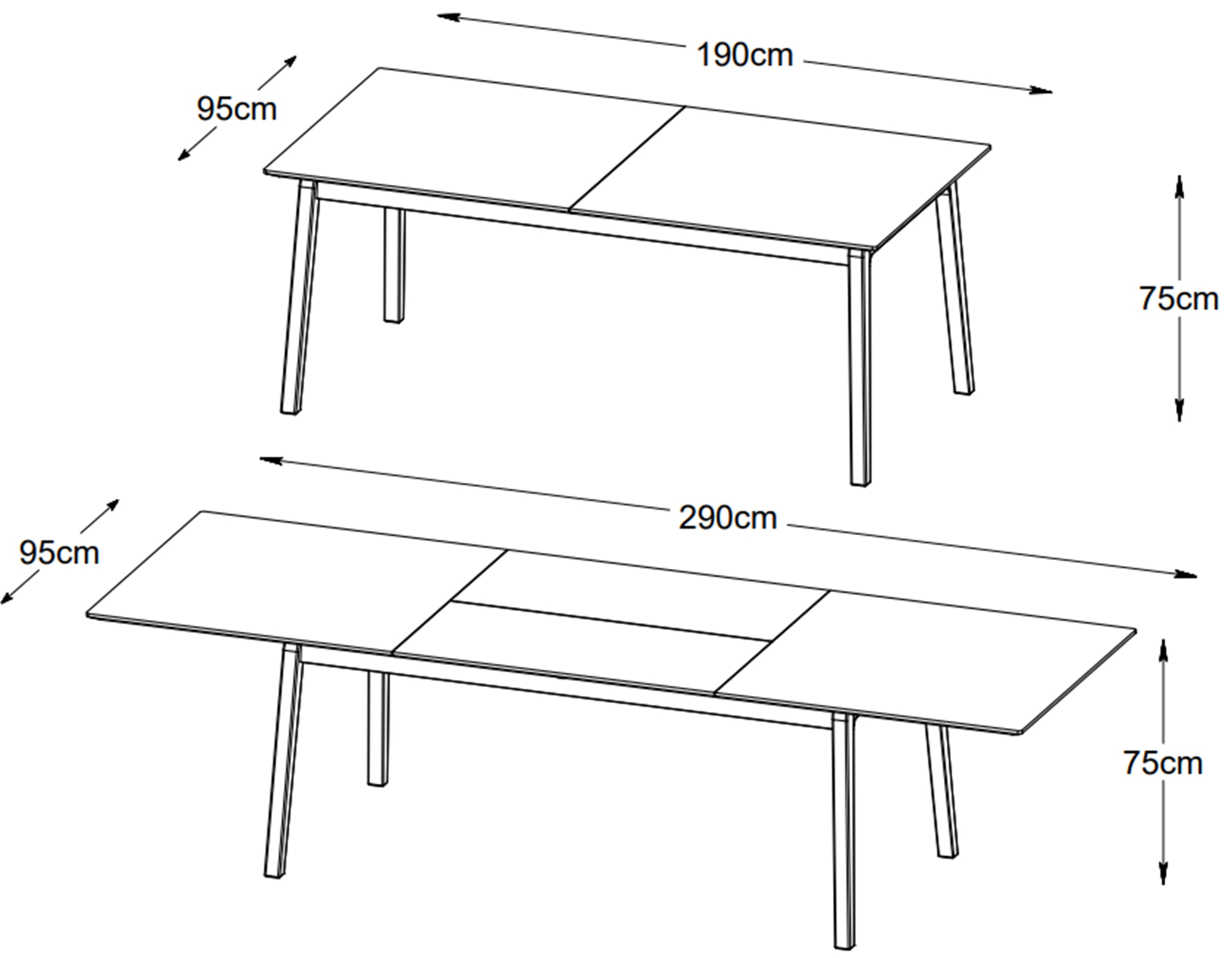 Stół rozkładany Qulize 190-290 cm dąb palony - styl rustykalny
