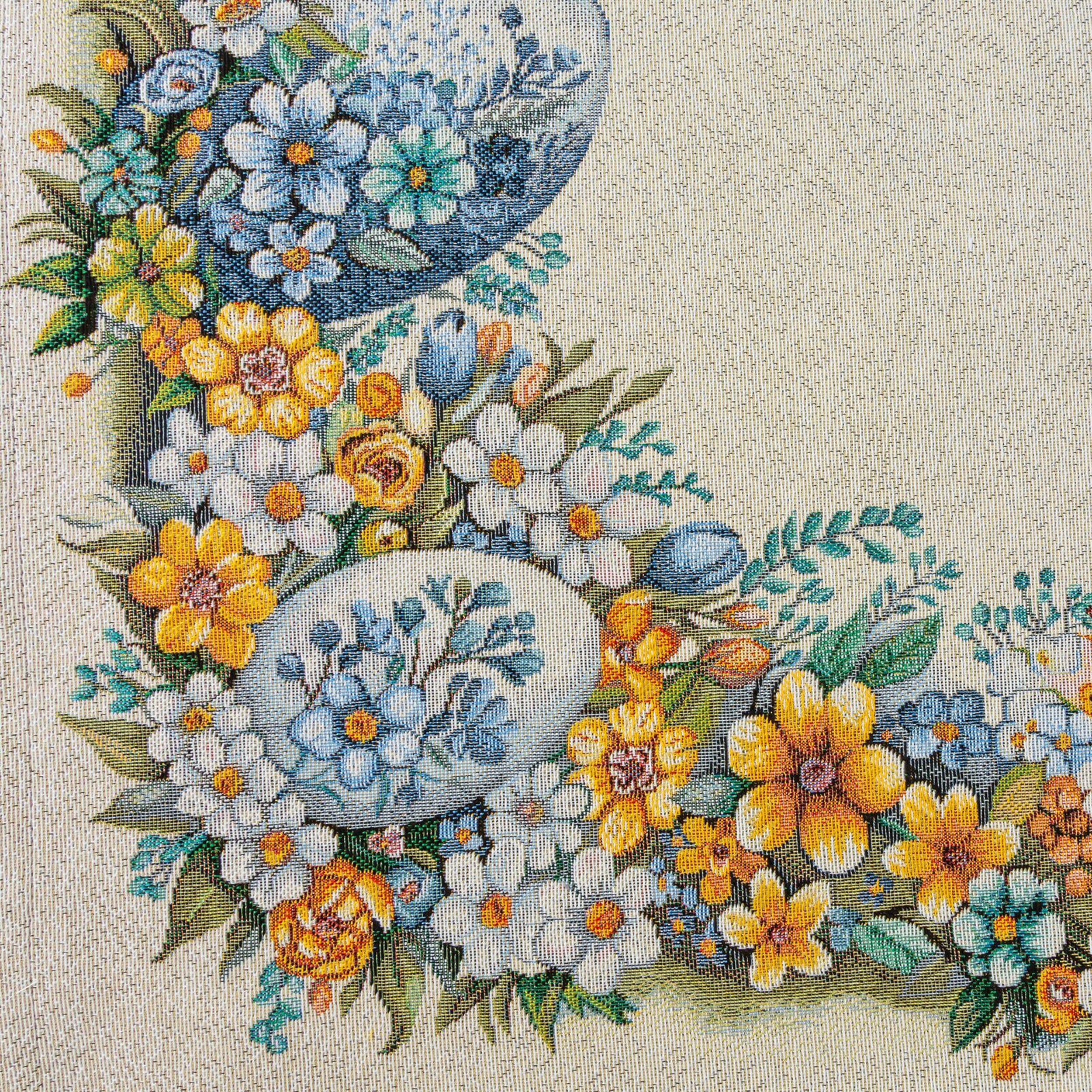 Obrus kwadratowy gobelinowy Cribilo 100x100 cm kremowy świąteczny