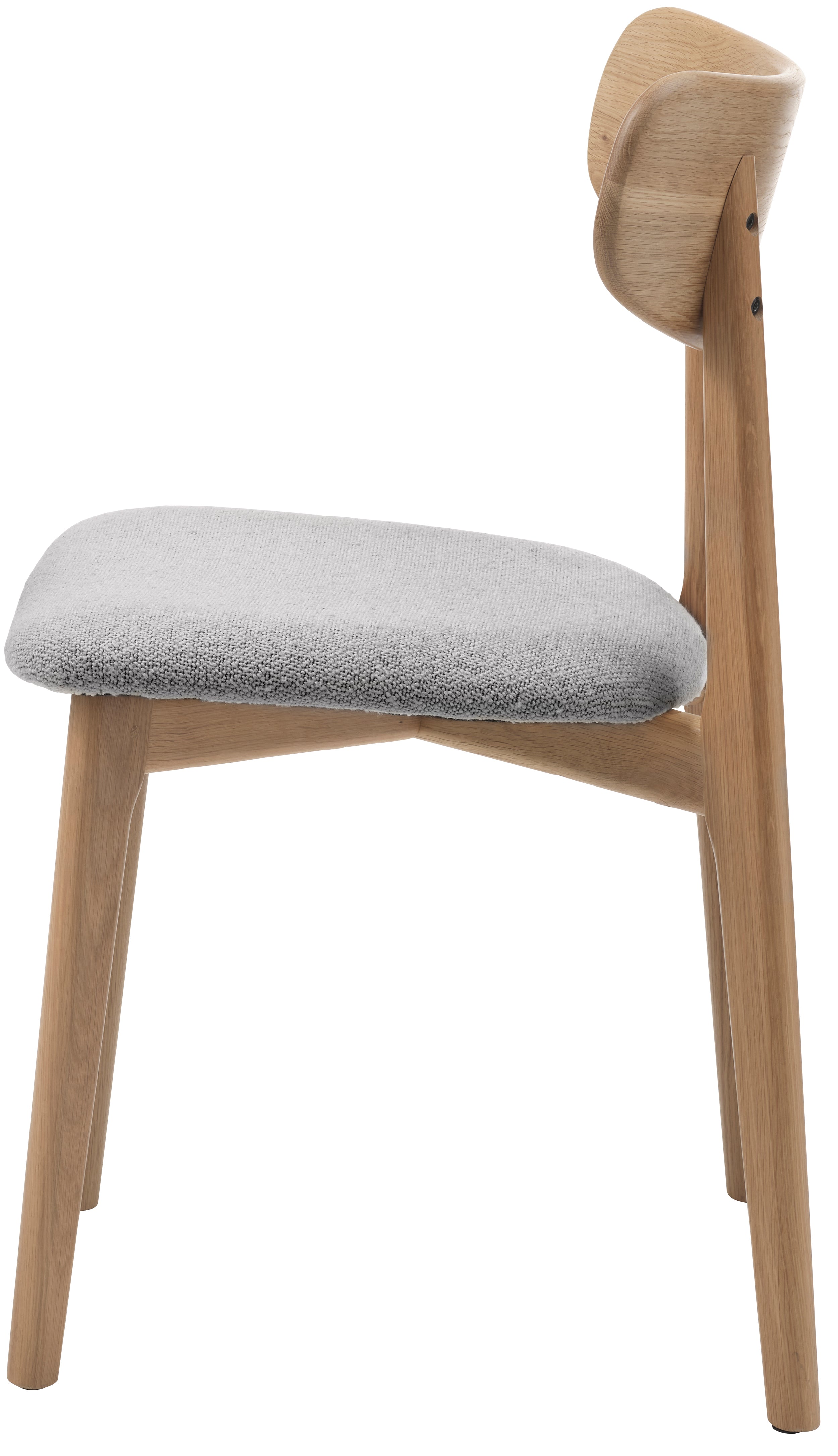 Krzesło drewniane Bioccla naturalny szara - materiał boucle