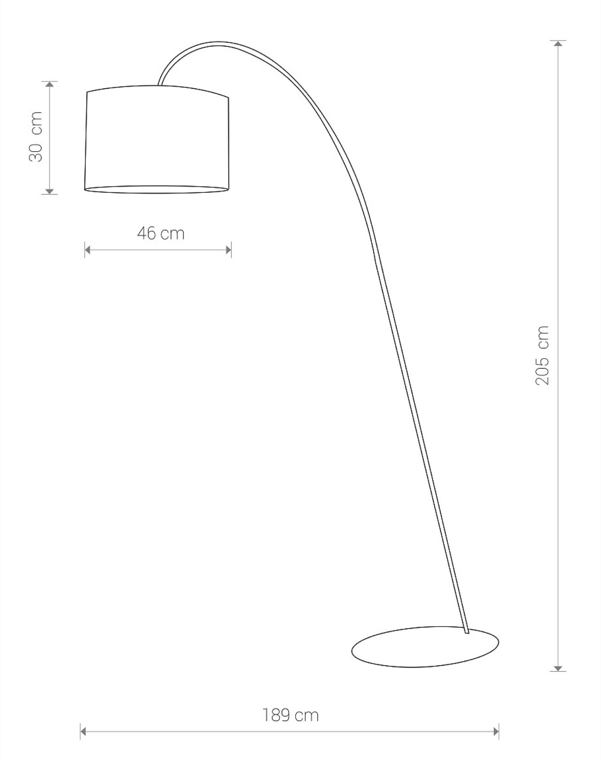 Lampa podłogowa Alice Gold I 189x205 cm czarna