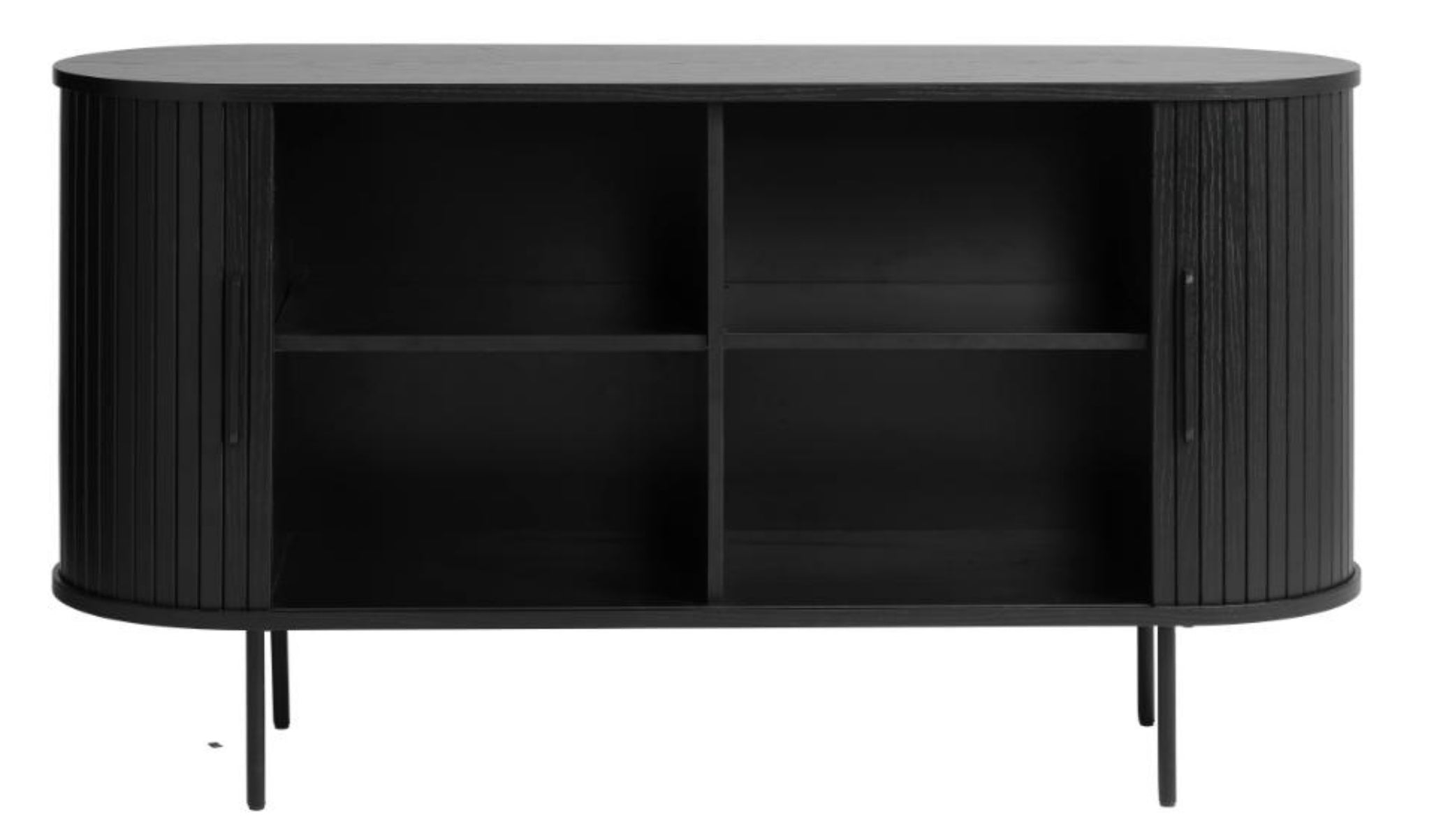 Komoda Gativel 140x76 cm lamele dąb czarny