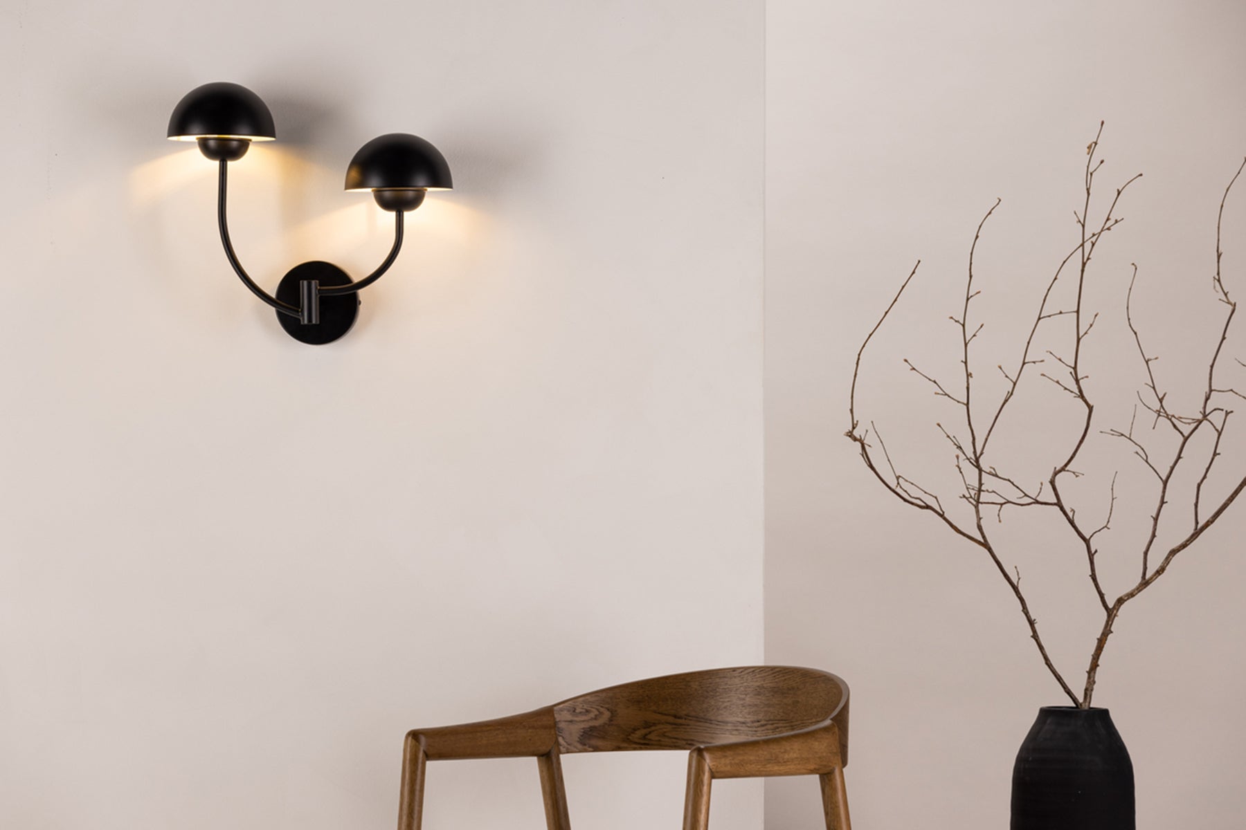 Lampa ścienna Lyckorna x2 35 cm czarna