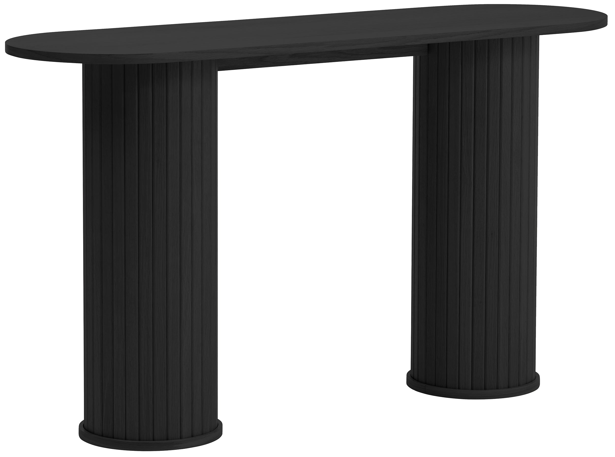 Konsola Gativel 130 cm lamele dąb czarny