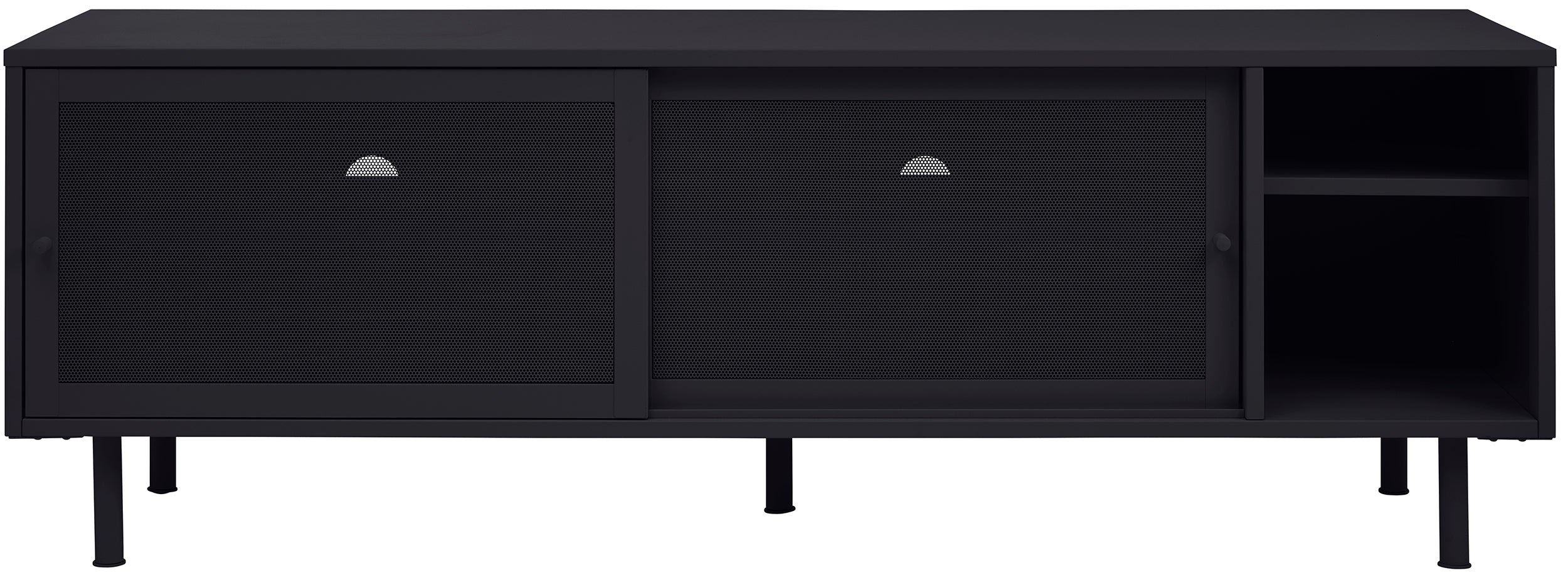 Szafka RTV Sonaves z przesuwnymi drzwiami czarna - materiał metal