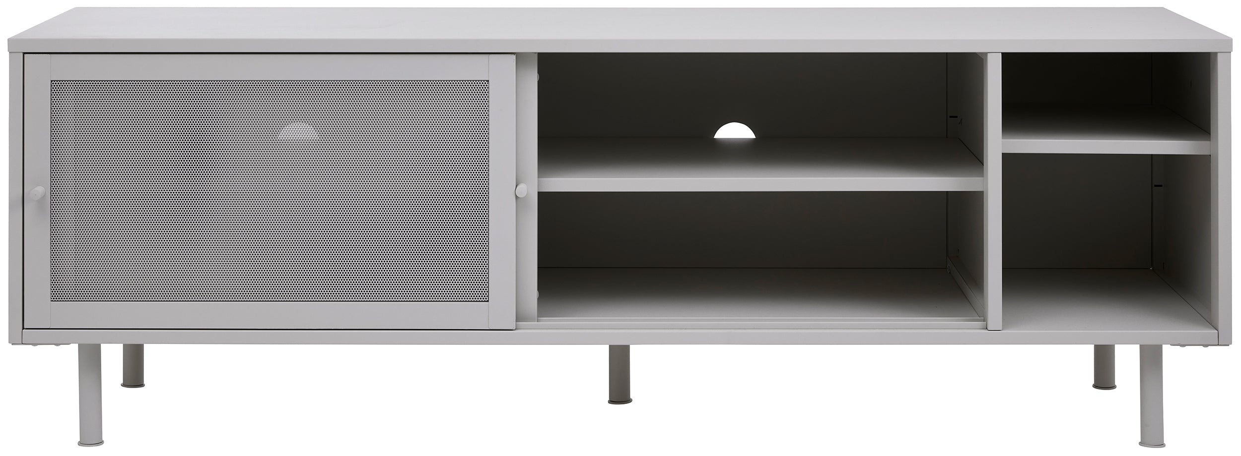 Szafka RTV Sonaves 160 cm metalowa z przesuwnymi drzwiami szara