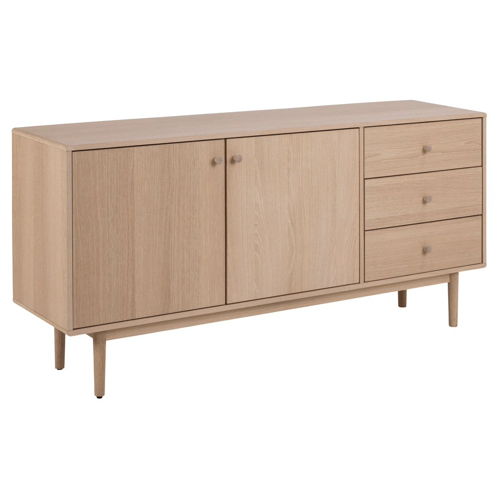 Komoda Dorchis 160 cm dąb - na nóżkach