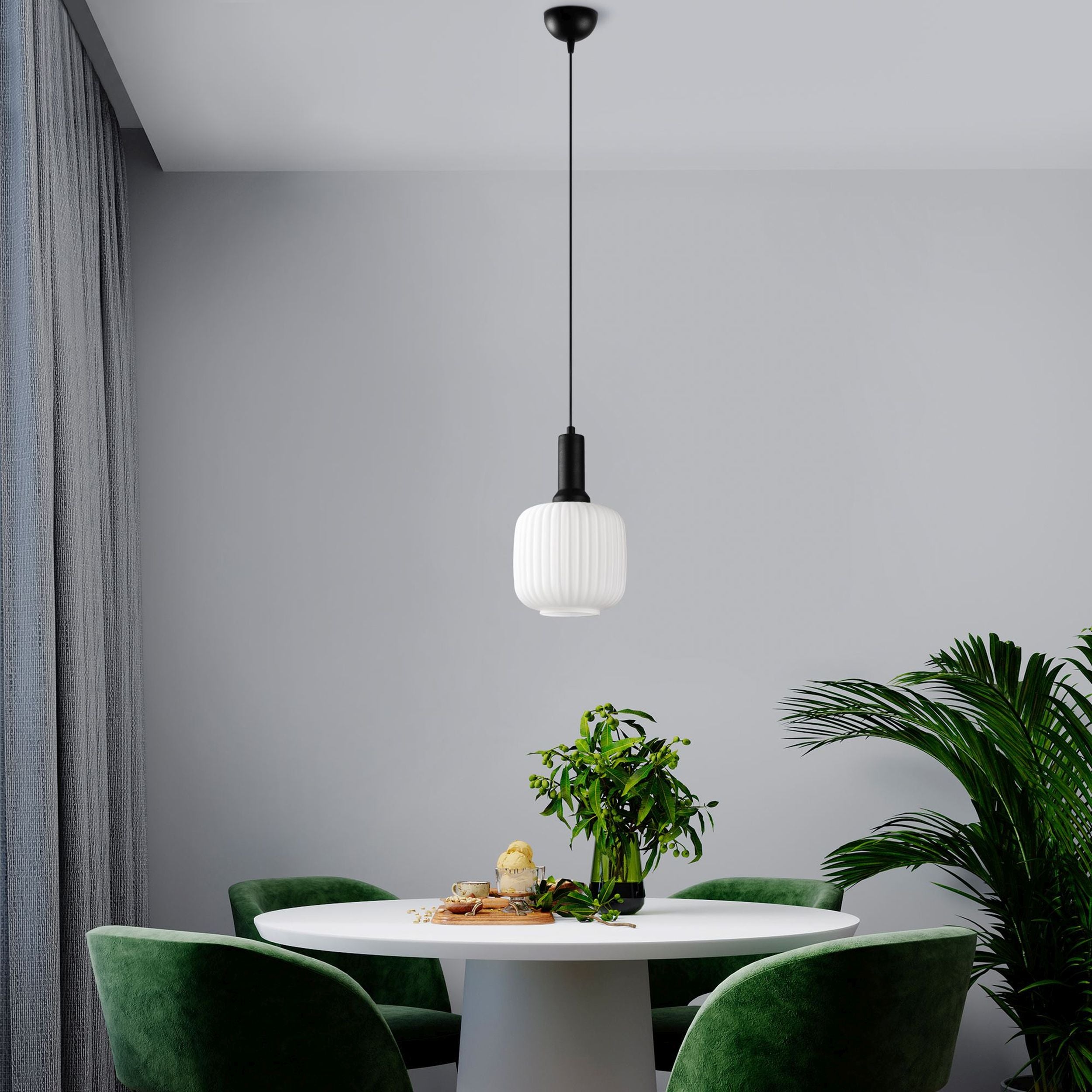 Lampa wisząca Asker 20 cm biało-czarna