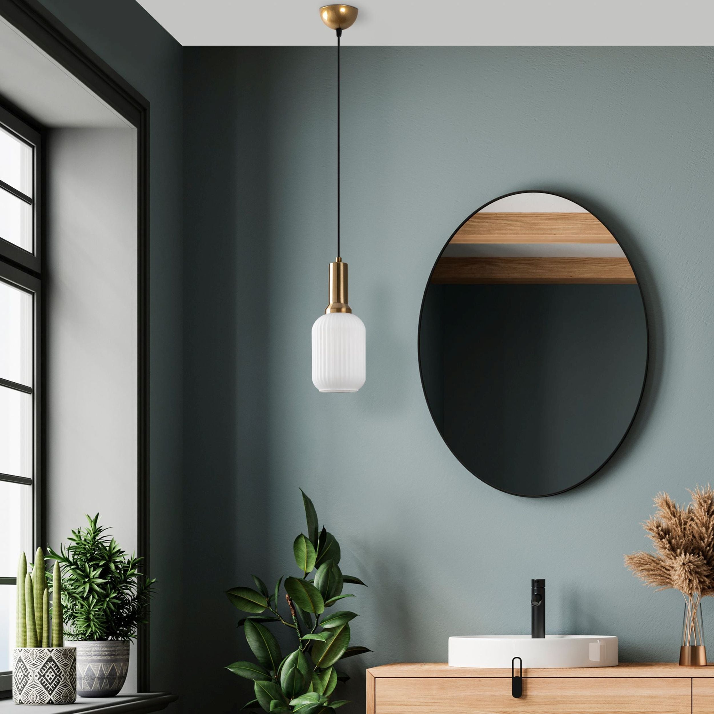 Lampa wisząca Asker 13 cm biało-złota