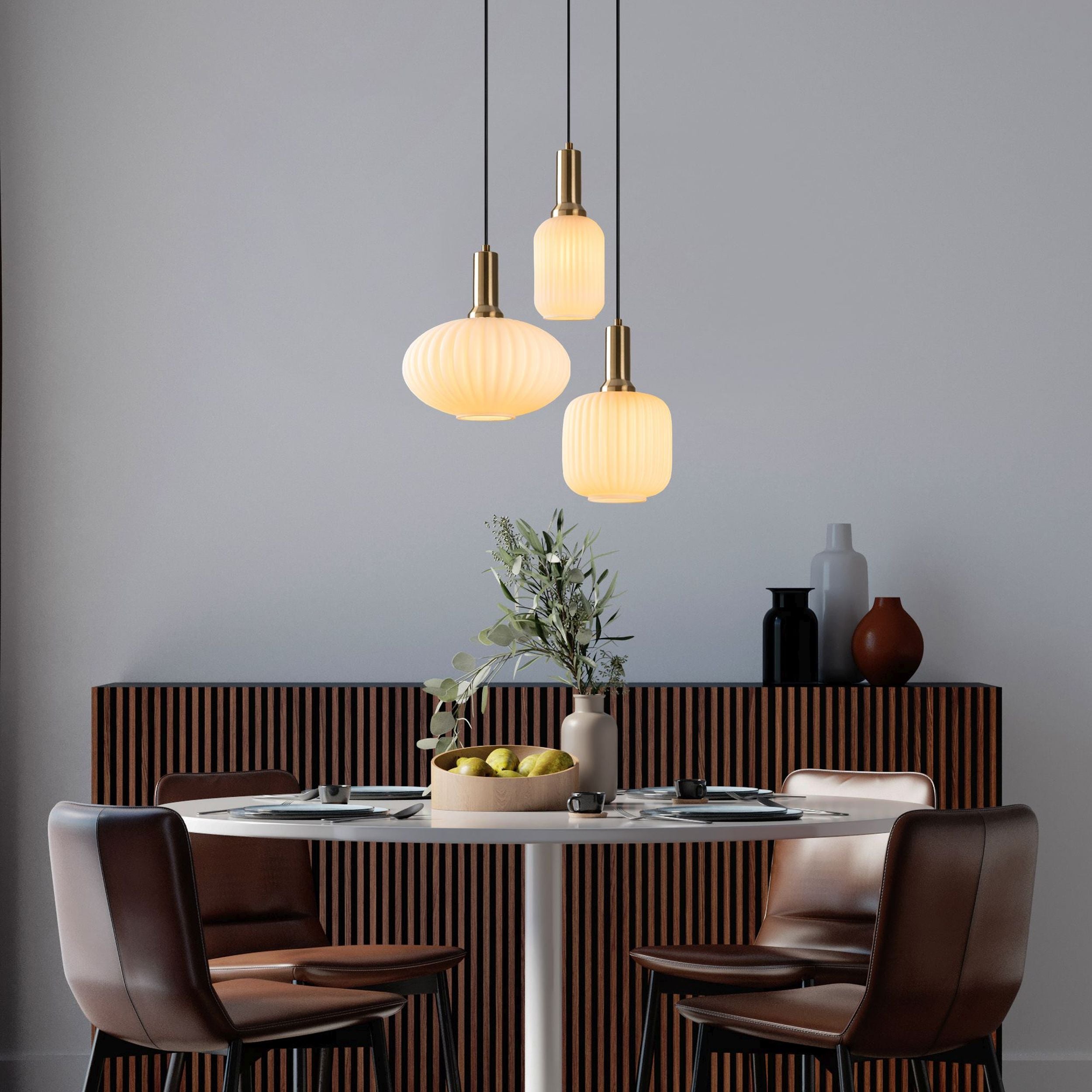 Lampa wisząca Asker x3 biało-złota