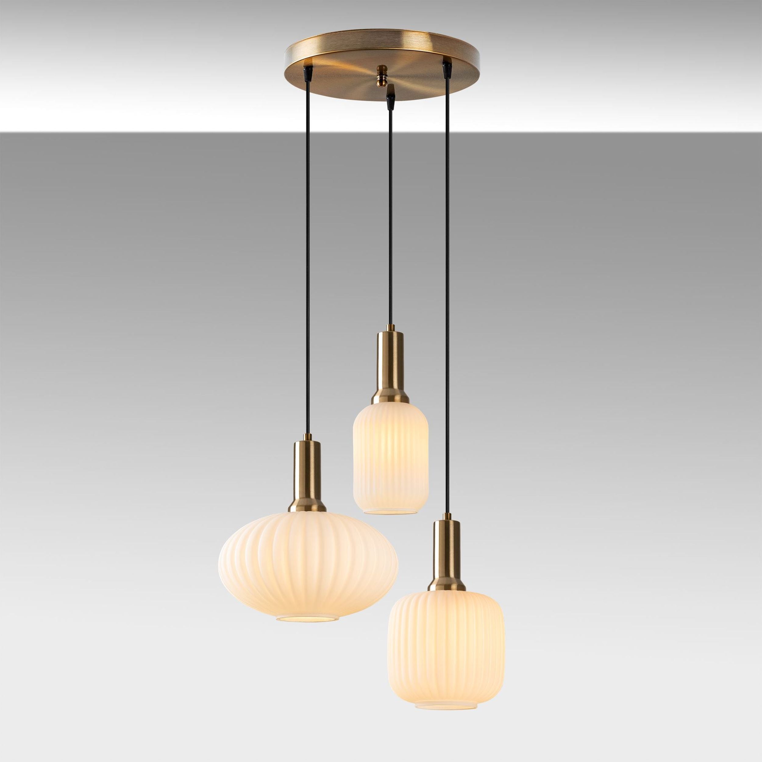 Lampa wisząca Asker x3 biało-złota