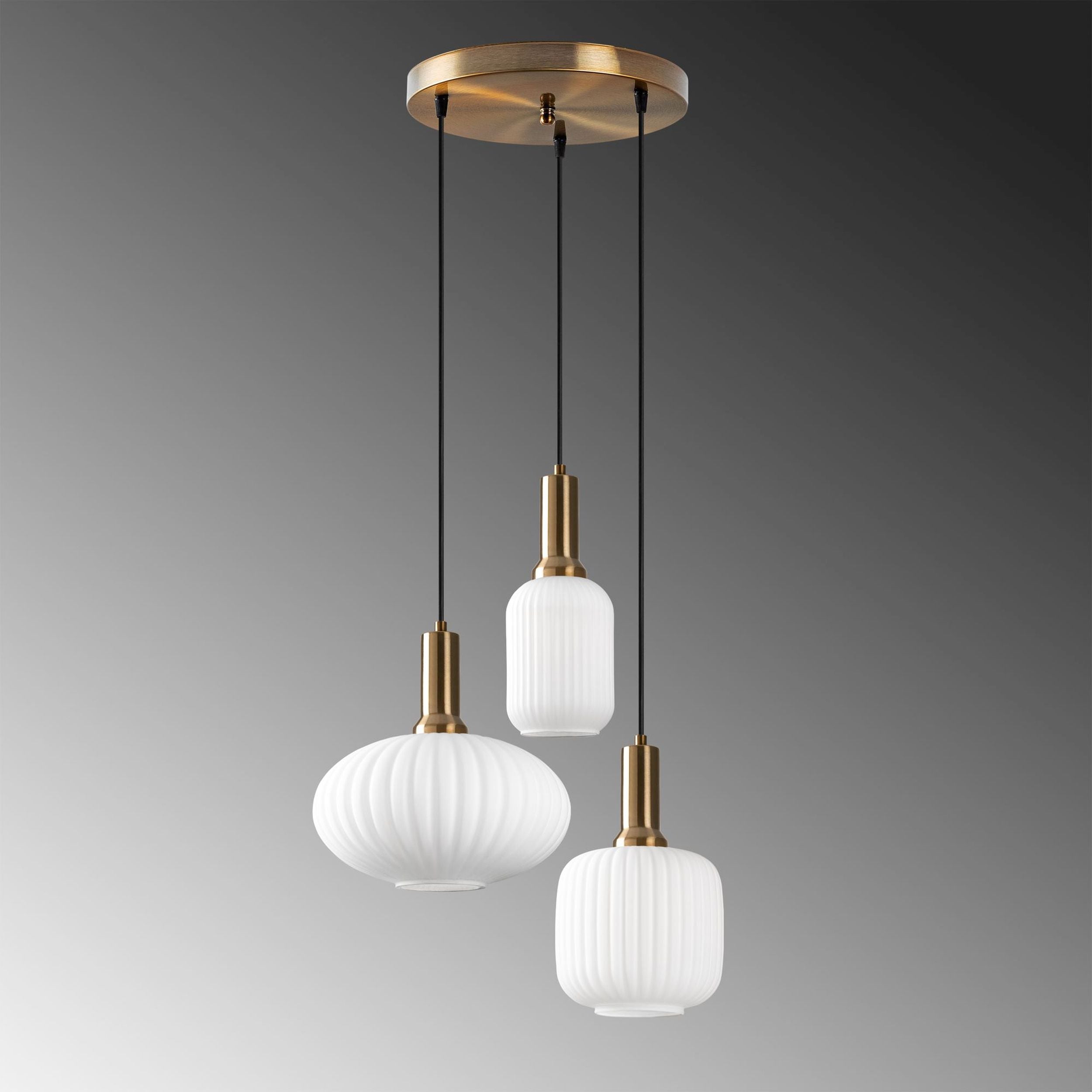Lampa wisząca Asker x3 biało-złota