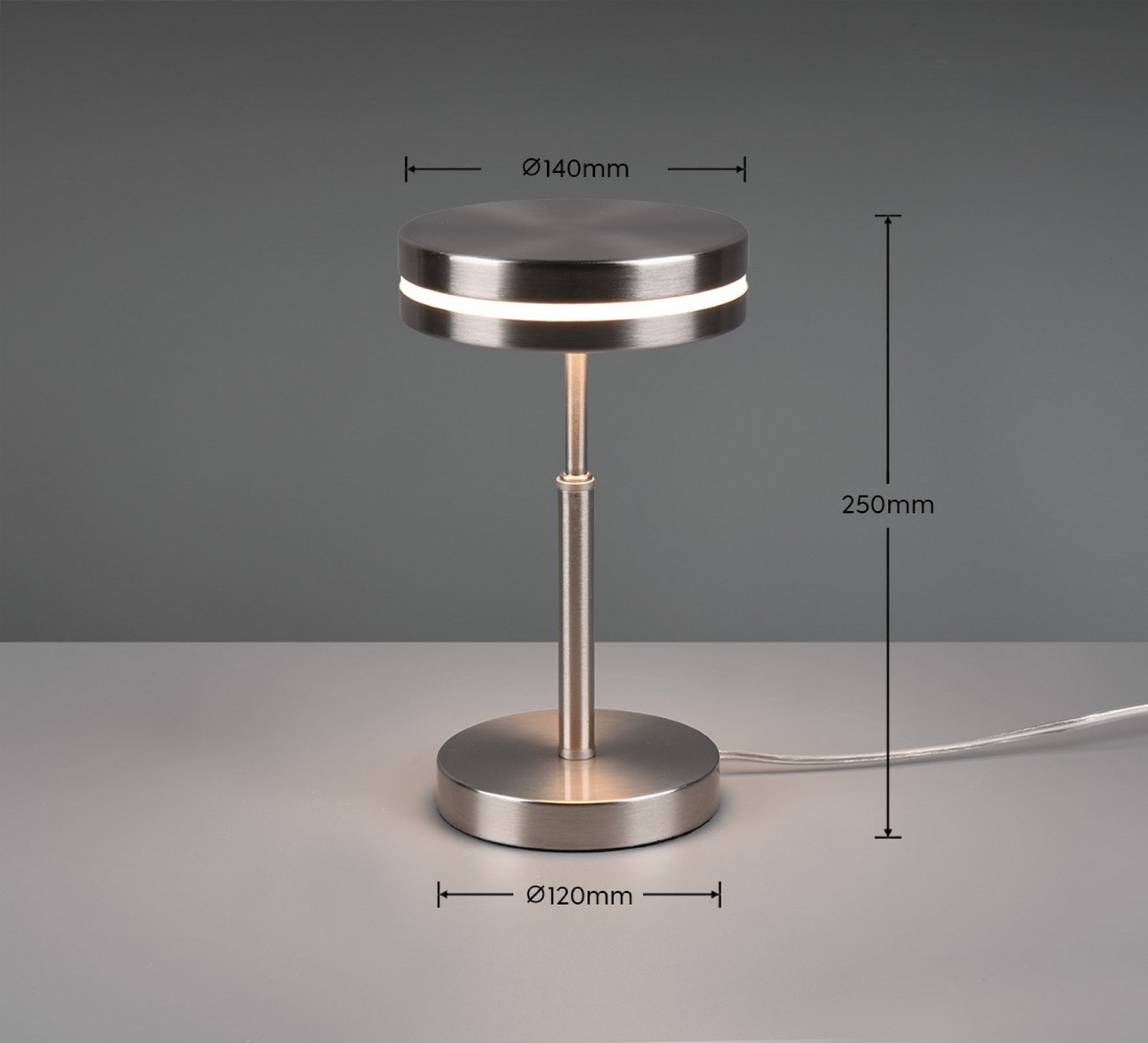 Lampa stołowa Franklin LED srebrna