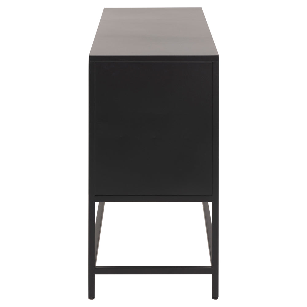 Komoda niska Rondan w stylu industrialnym 75x125 cm czarna