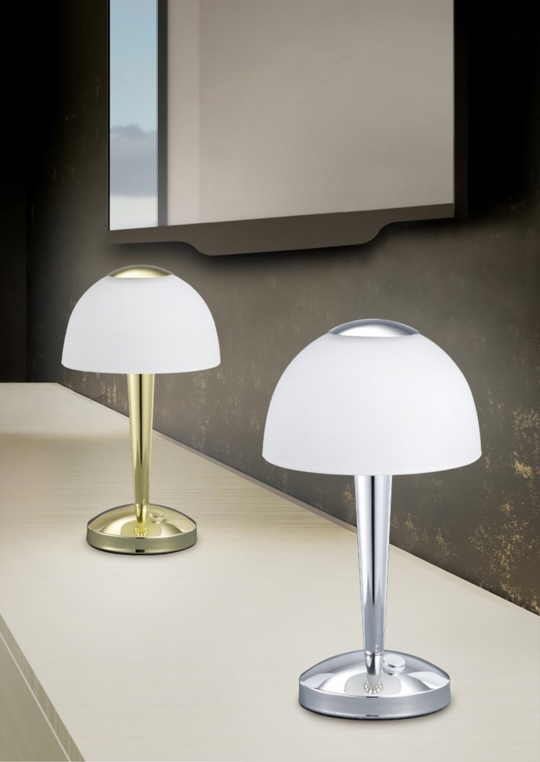 Lampa stołowa Ventura LED biało-srebrna