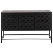 Komoda niska Rondan w stylu industrialnym 75x125 cm czarna