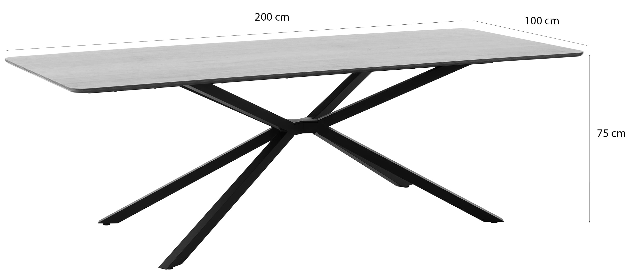 Stół Obleos 100x200 cm dąb naturalny - kolor dąb