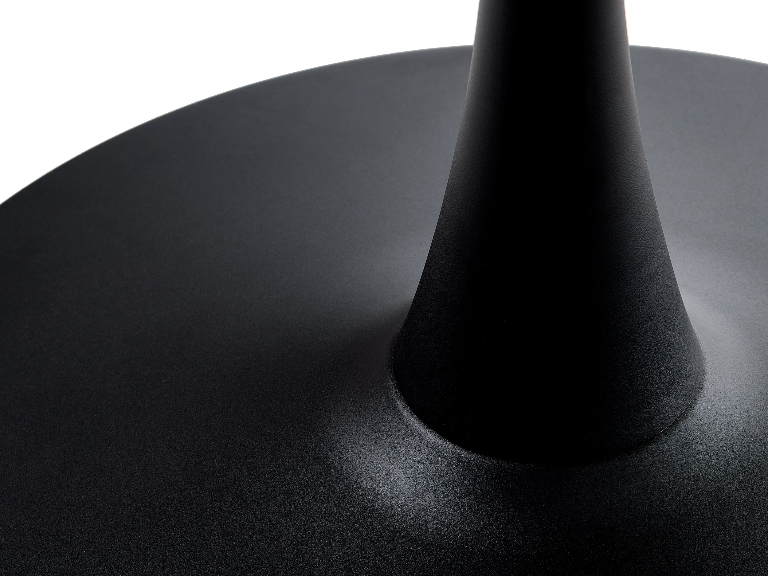Stół okrągły Obleos 100 cm biały z czarną podstawą - materiał metal