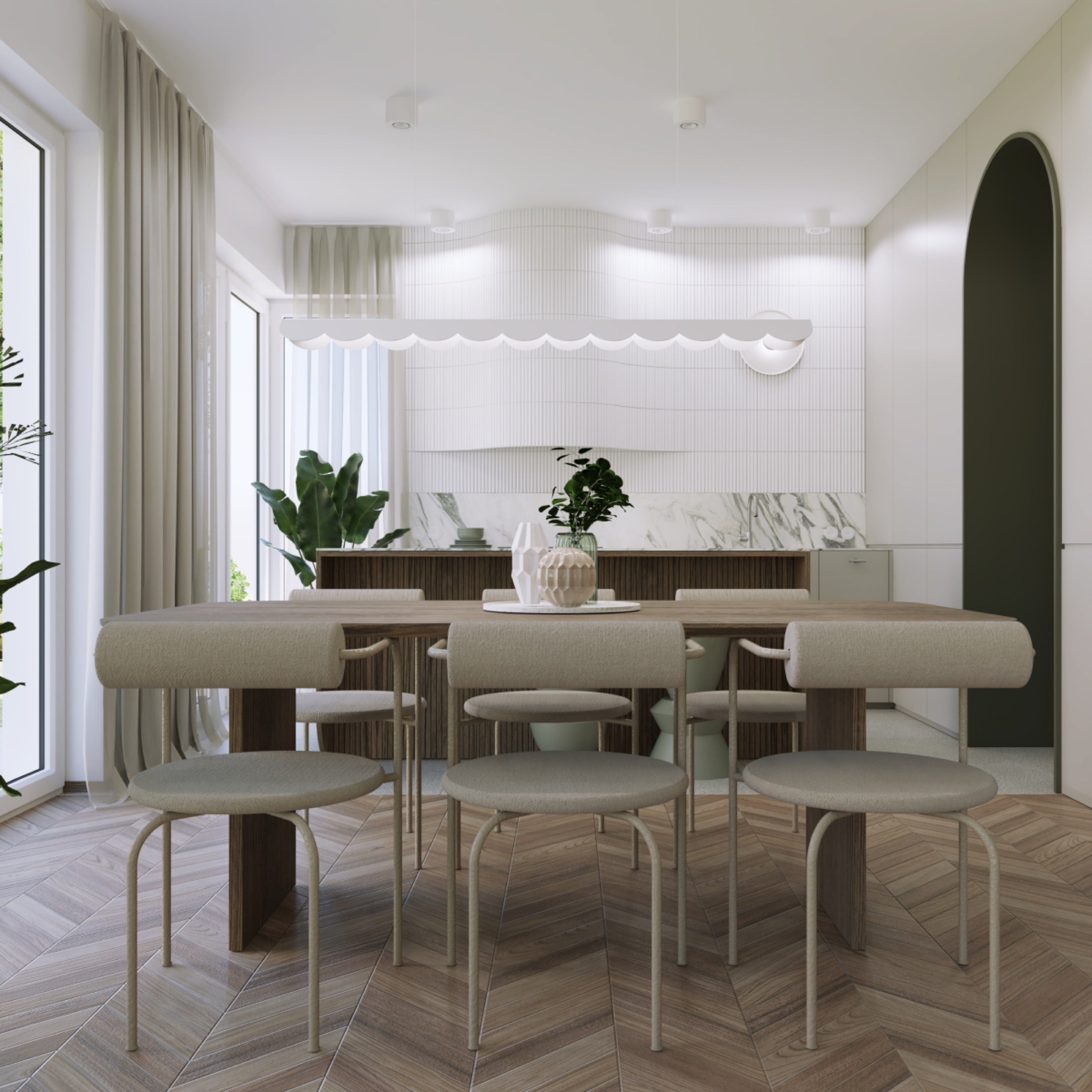 Lampa wisząca Biscuit beżowa LED barwa ciepła
