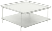 Stolik kawowy Yuba 75x75 cm z półką kremowy